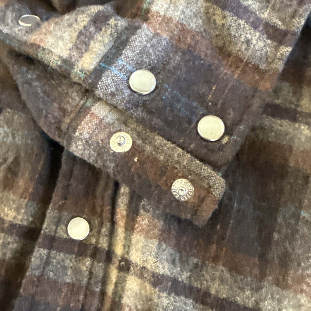 Vtg Pendleton High Grade Western Wear Wool Plaid Pearl Snap Shirt Mens Large USA2