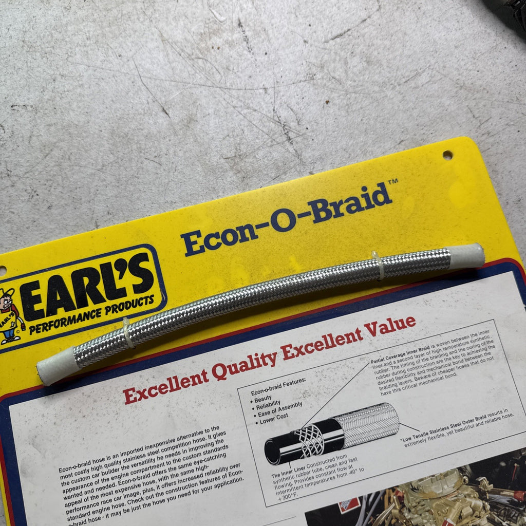 Vintage Earl’s Racing Display 15x15 – 1980s  Econ-O-Braid Hose Promo Sign3