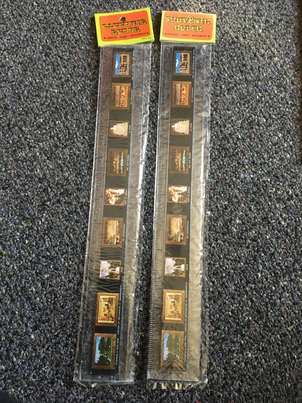 Lot Of 2 Souvenir Rulers- The Last Supper, Song Of Angels, La Pieta0