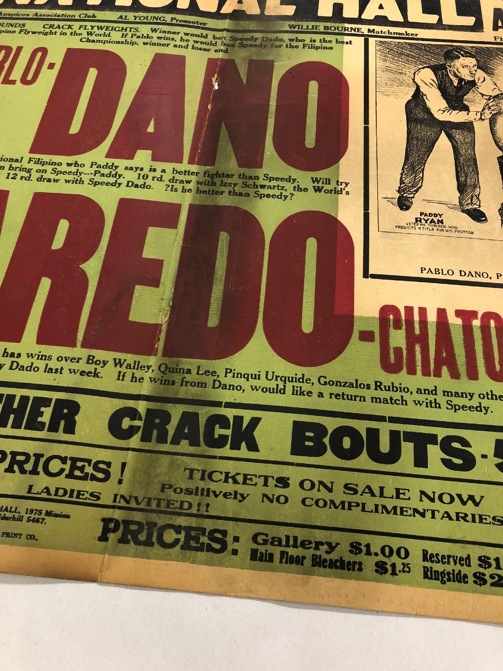 EXTREMELY RARE 1929 Pablo Dano boxing poster onsite only one known6