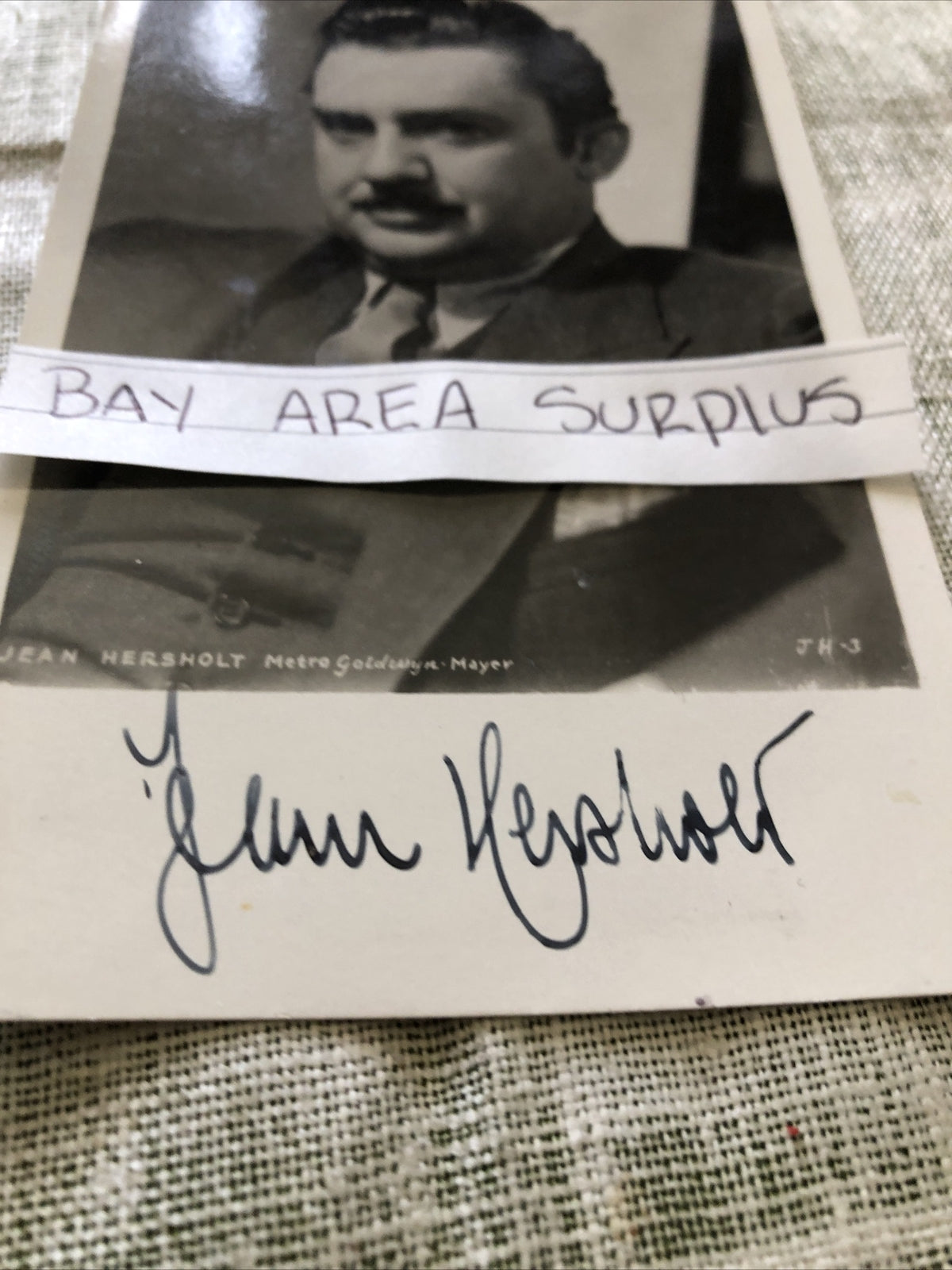 Rare Original SIGNED Photo Of Jean Hersholt UNPUBLISHED 5”x3”1