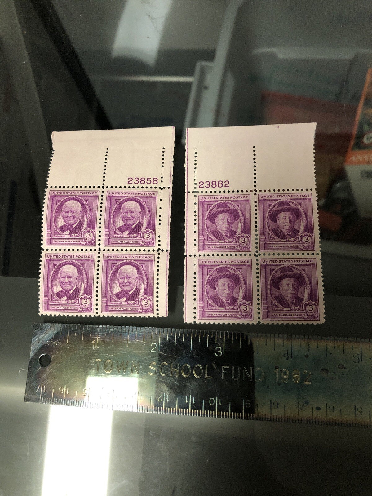 Lot 2 Set 4:1948 William Allen White 3 Cent U.S. Block of & Joel Changer Hairris1