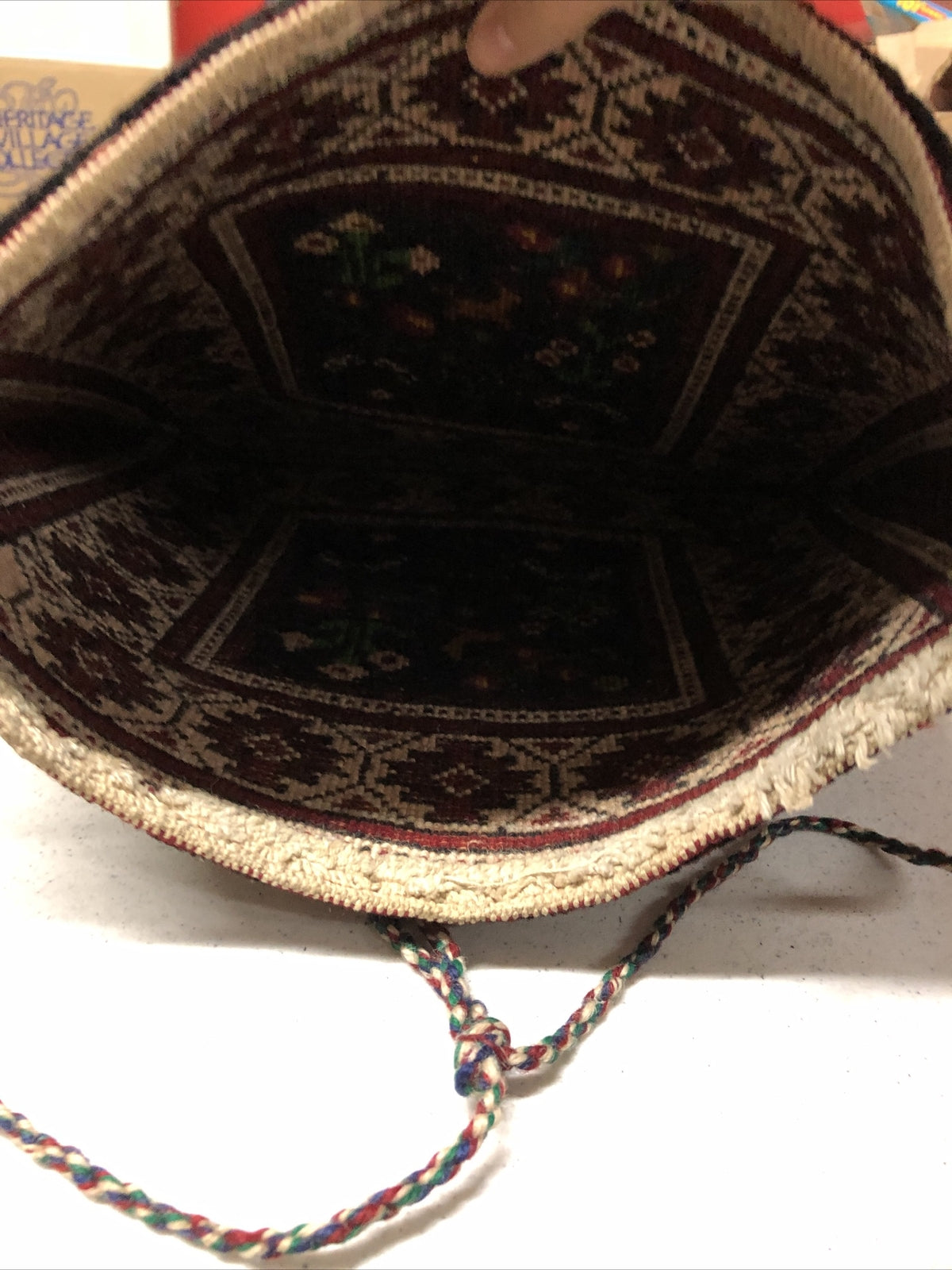 Authentic Boho Rag Rug Bag Handmade Vintage Gypsy Purse Cross Body Straps5