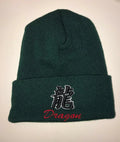Chinese Character Zodiac Sign Symbol DRAGON One Size Beanie Green0