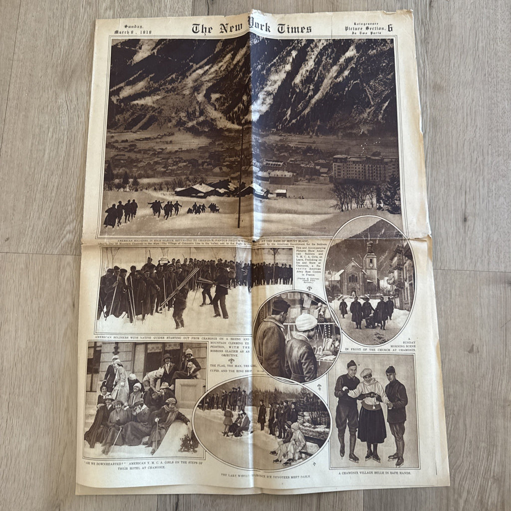 1919 antique NEW YORK TIMES rotogravure PARADE WWI SHIPS ADS FASHION0