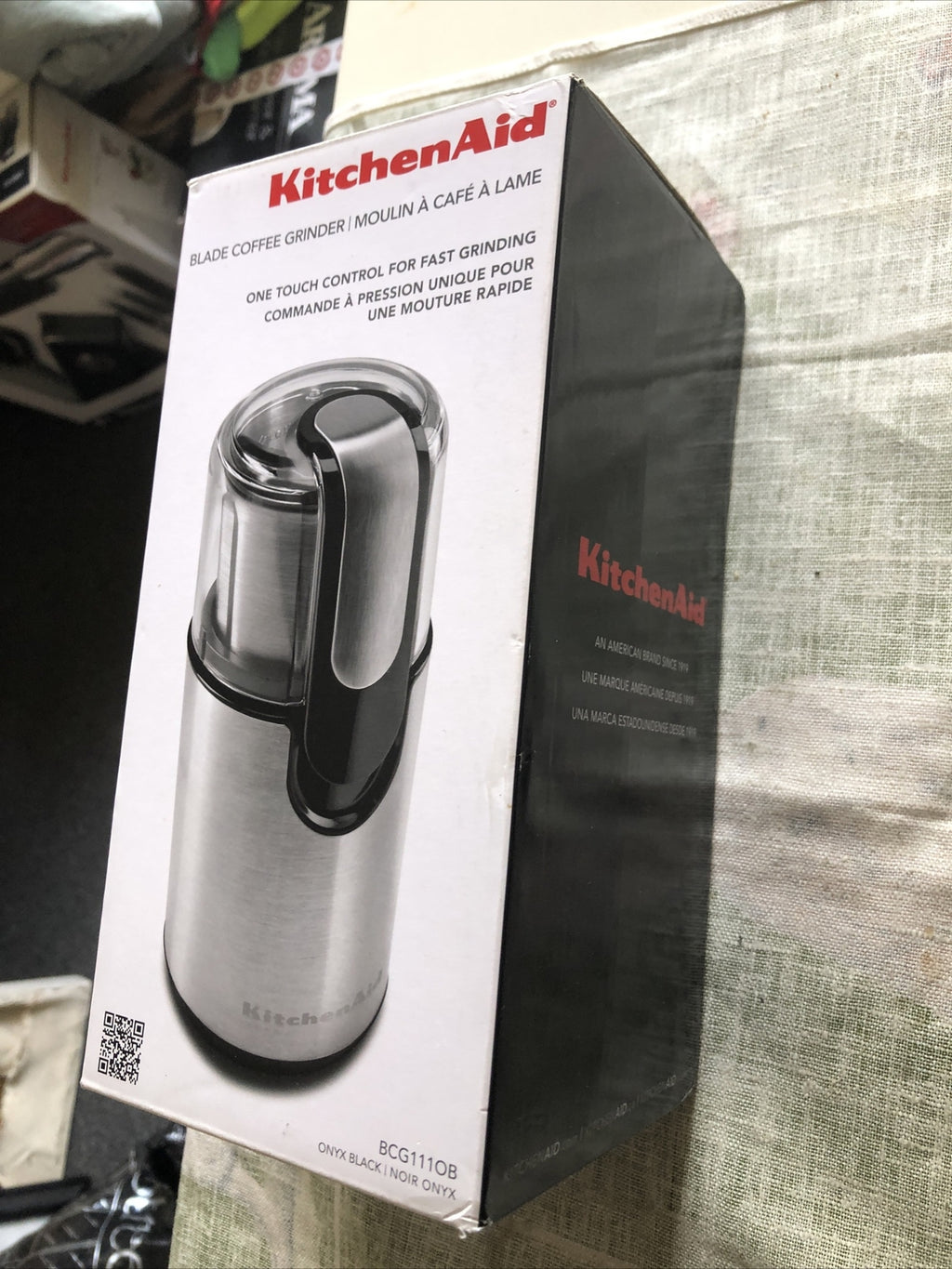 KitchenAid Blade Coffee Grinder Onyx Back New Open Box1