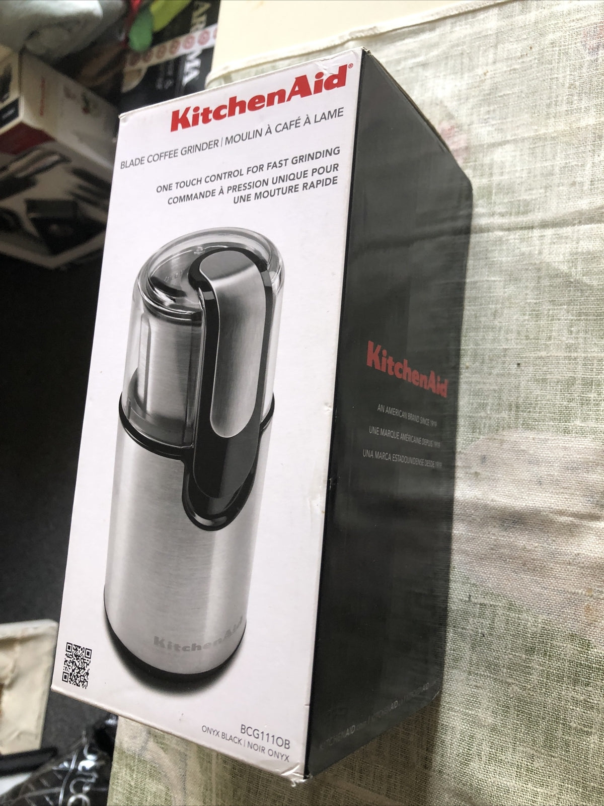 KitchenAid Blade Coffee Grinder Onyx Back New Open Box1
