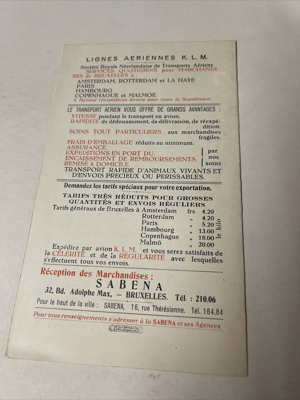 KLM Royal Dutch September 1927 AIRLINE TIMETABLE SCHEDULE Brochure flight cover3