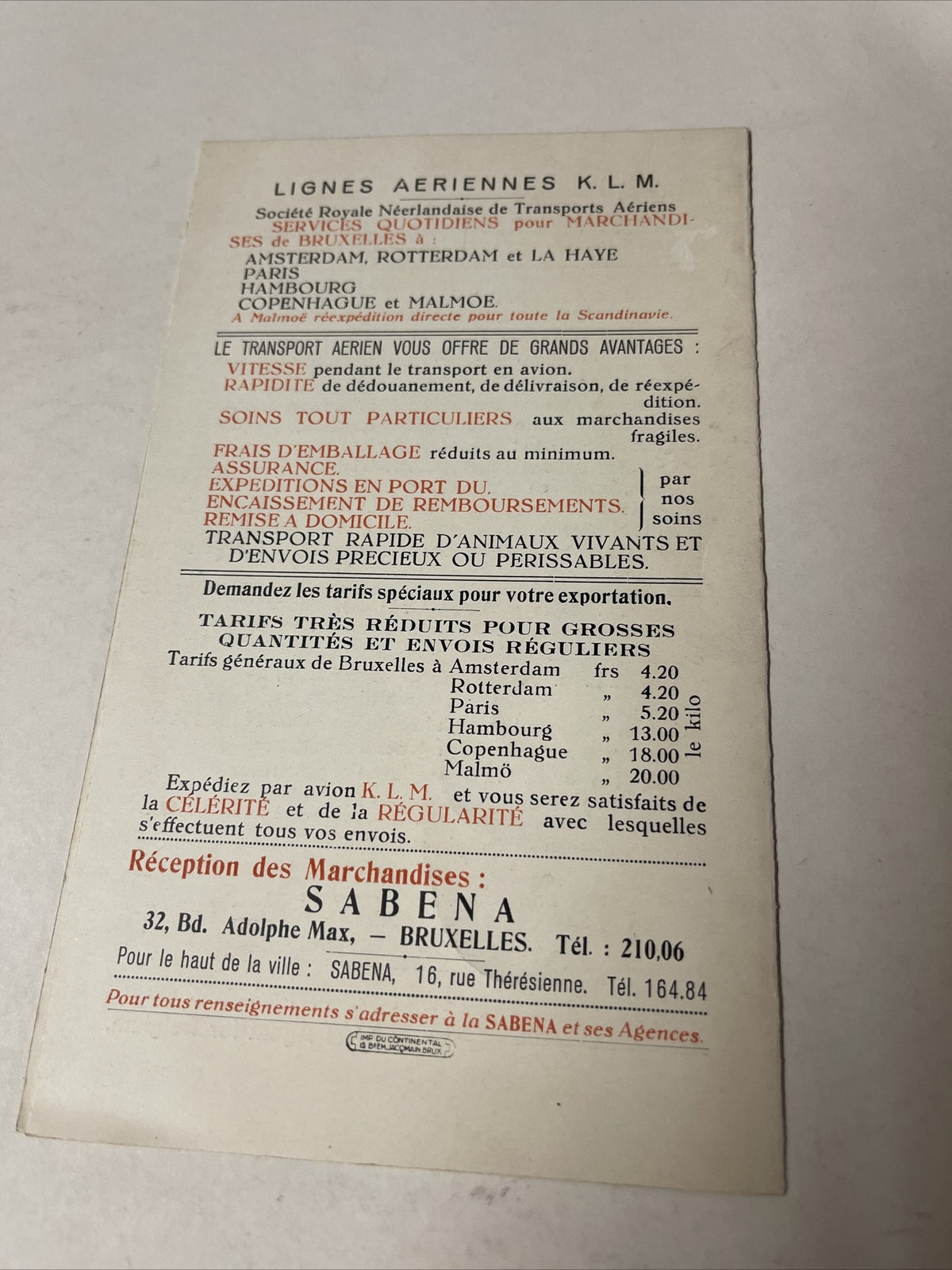 KLM Royal Dutch September 1927 AIRLINE TIMETABLE SCHEDULE Brochure flight cover3