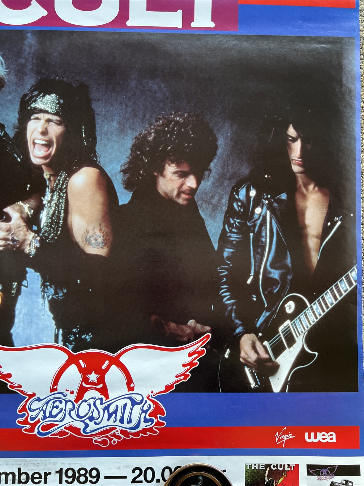 #143 1989  Aerosmith Cult Concert Tour Record Store Promo Poster 23” X 33”2