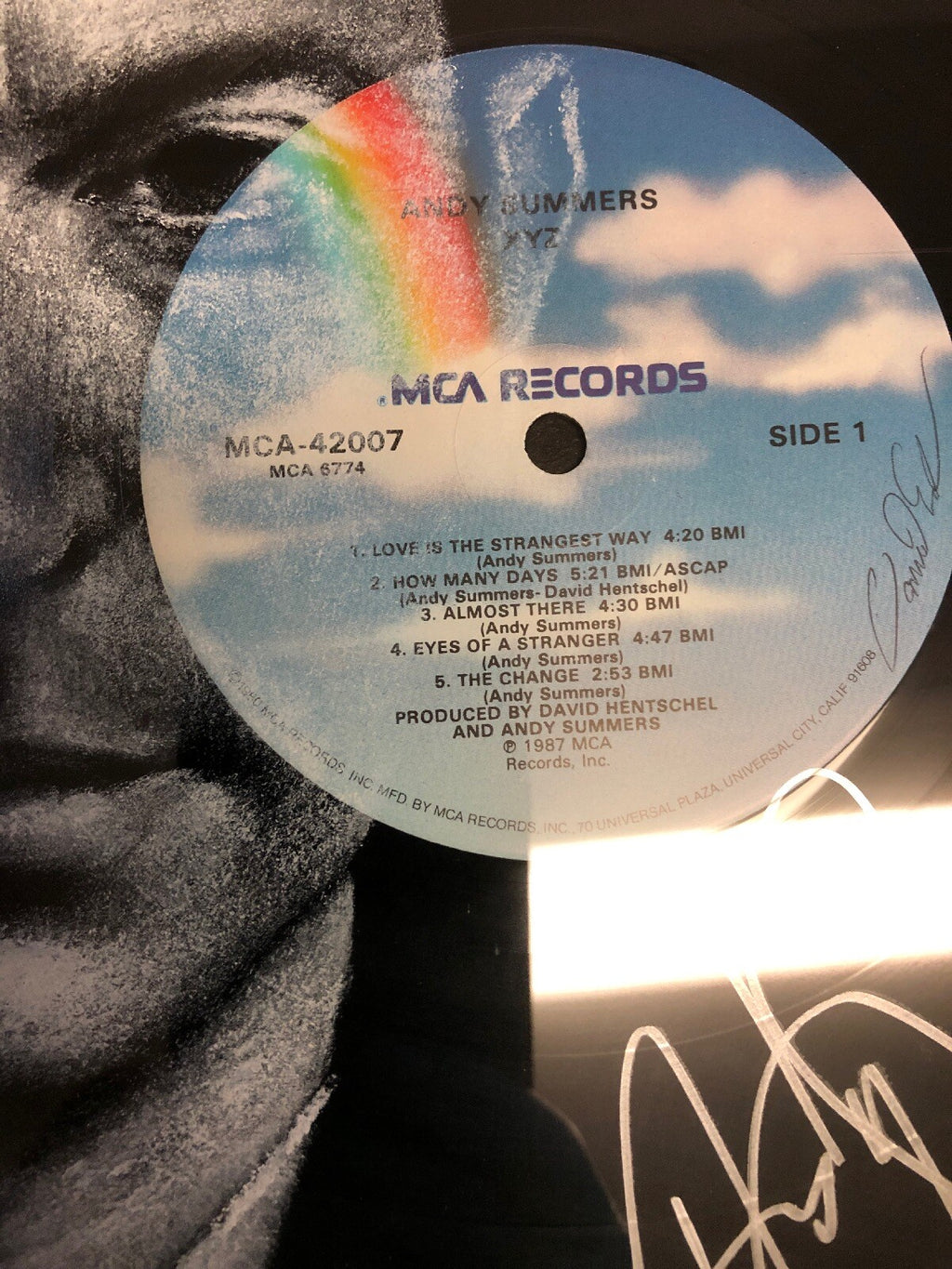 Andy Summers XYZ MCA RECORDS DLF Music.. Signed Record ALBUM4