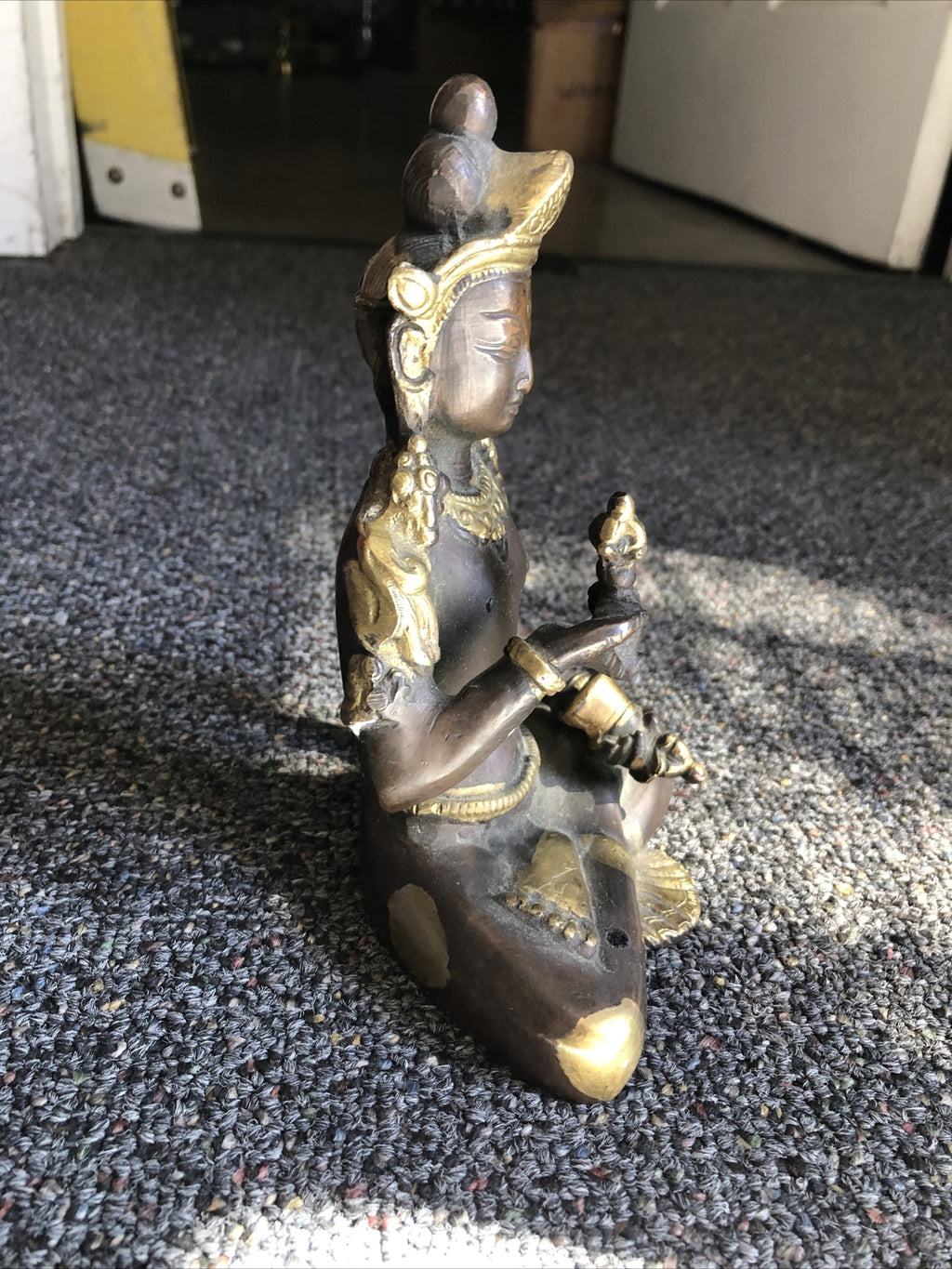 OLD VINTAGE BRONZE BUDDHA STATUE2