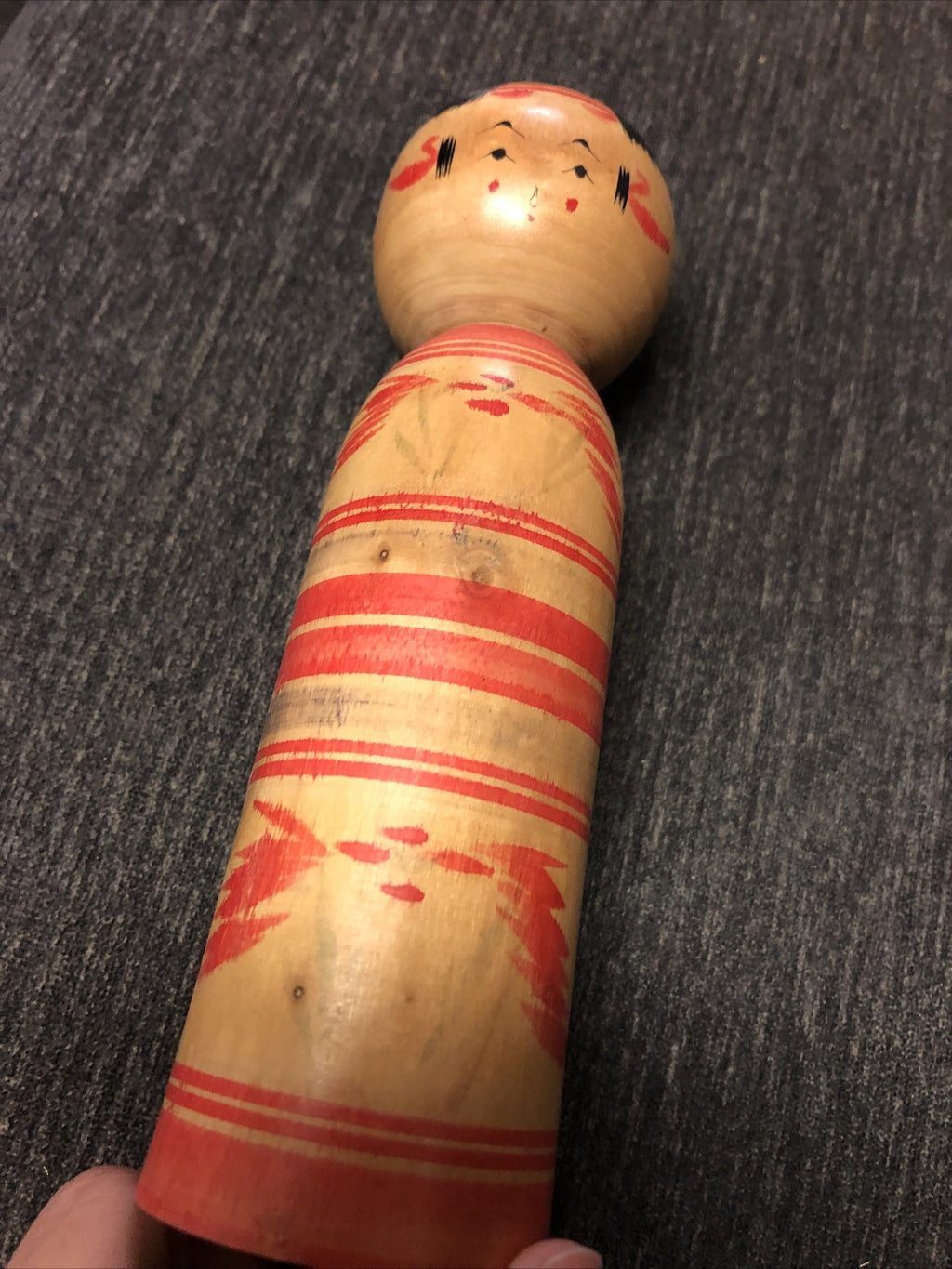 japanese kokeshi old doll vintage traditional 6 Inches inch big sato tosio4