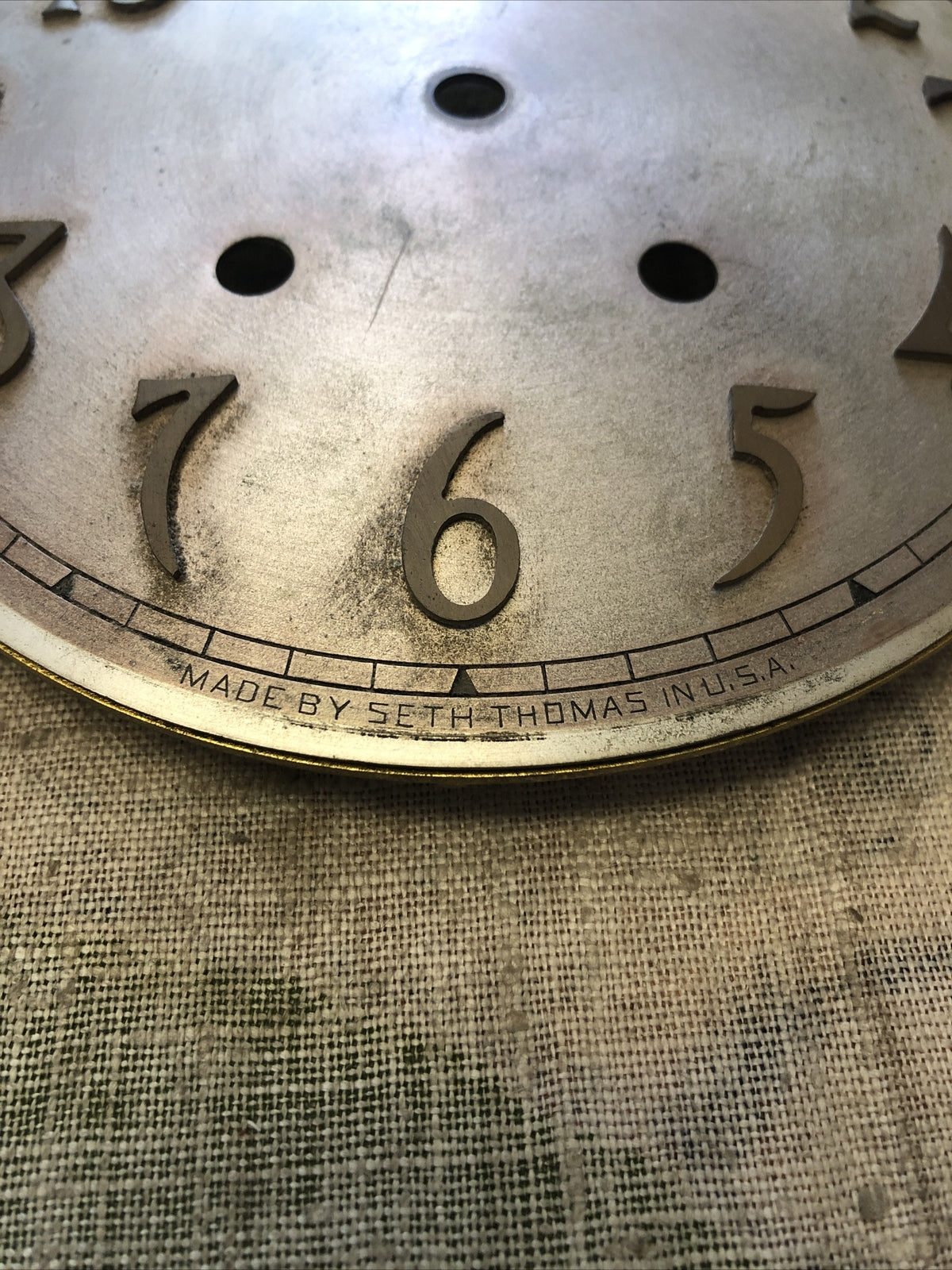 Vintage Seth Thomas Watch Face For Parts Only 6”x6”1