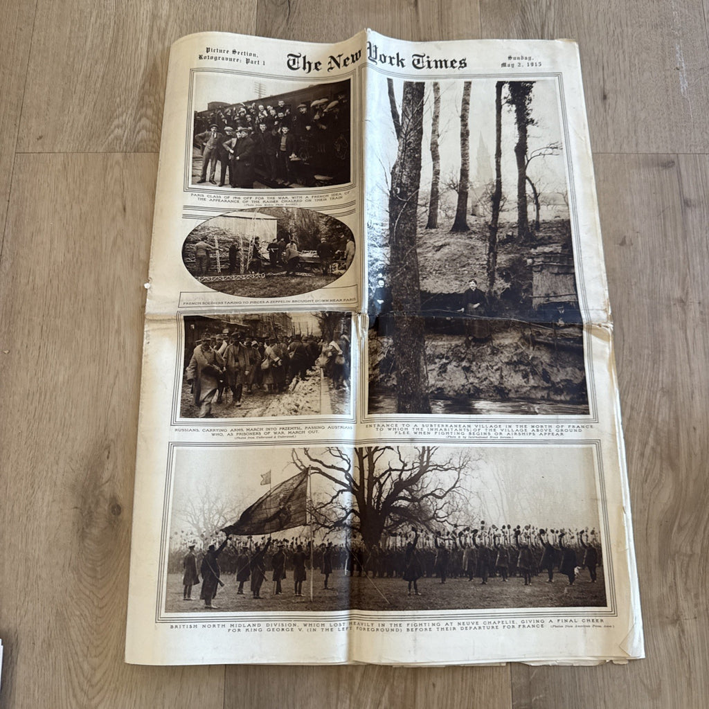 1915 antique NEW YORK TIMES rotogravure PARADE WWI SHIPS ADS FASHION0