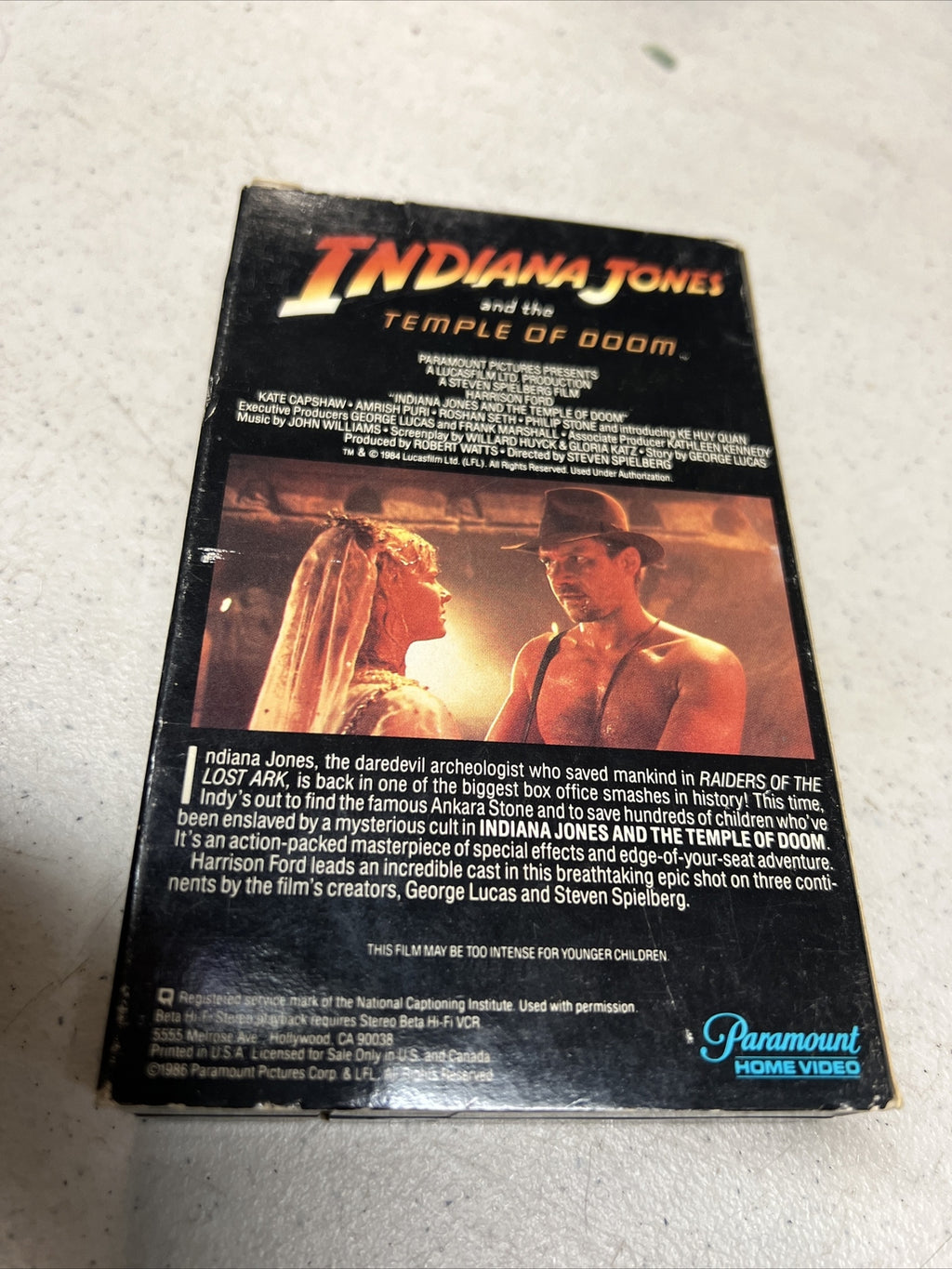 Indiana Jones and the Temple of Doom 1986 VHS Video Tape BETA 1643 Paramount3