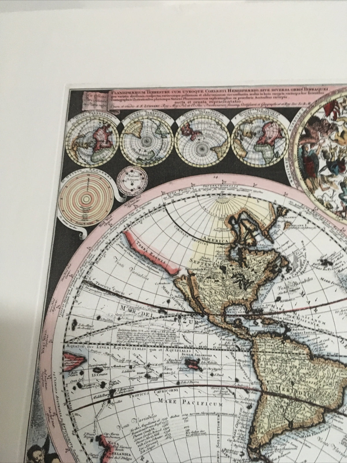 Vnt Map Latin Planisphaerium Terrestre cum utroque Coelesti Hemisphaerio C16006