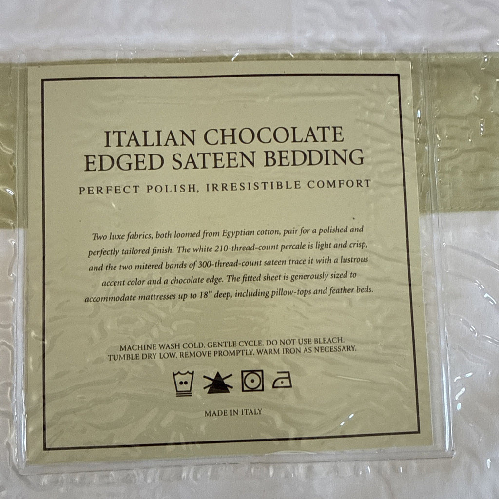 Restoration Hardware Italian Chocolate Edged Sateen - BOUDOIR Pillow Shams 20x343