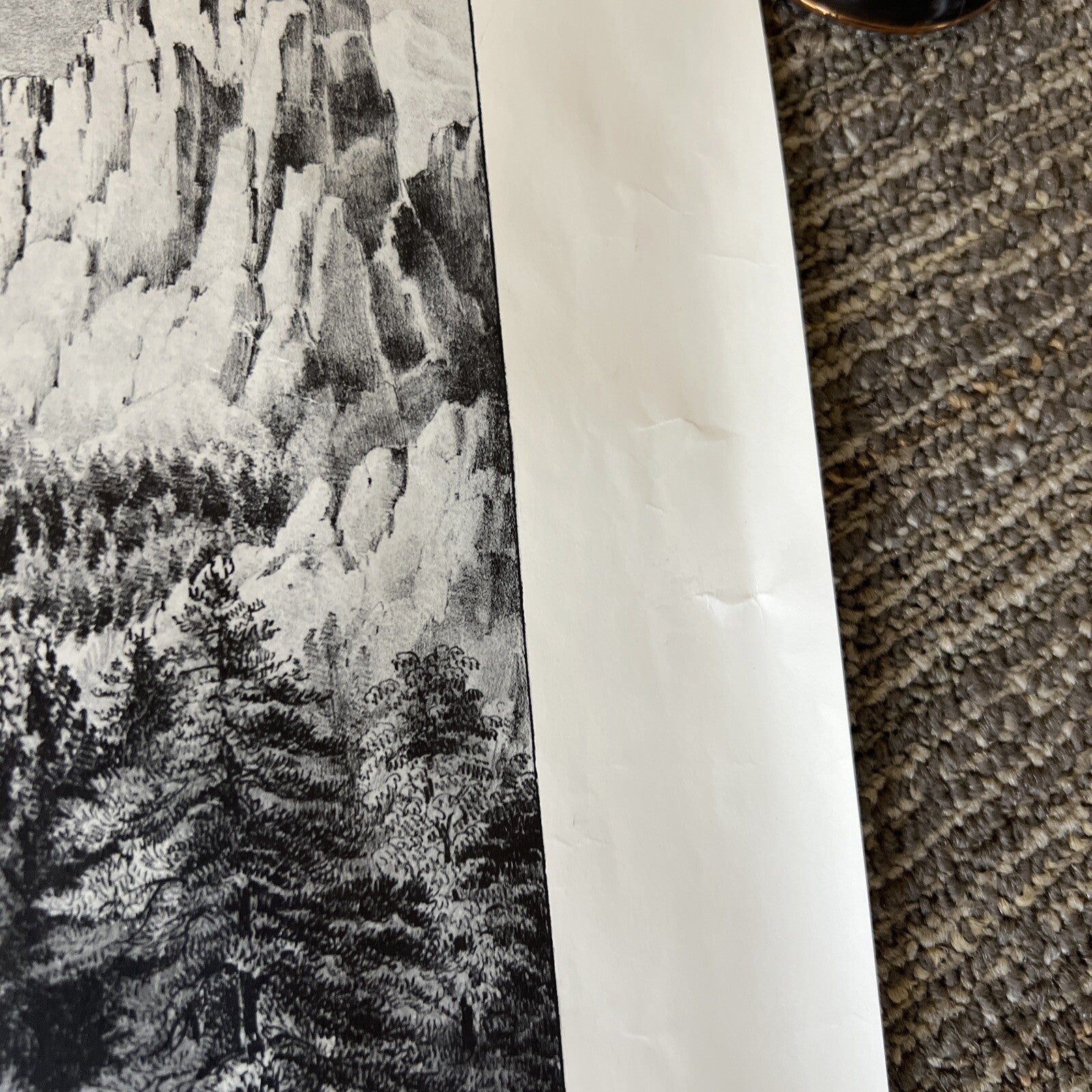 Vintage Yosemite Valley “The Bridal Veil” Fall  Black and White Poster 6