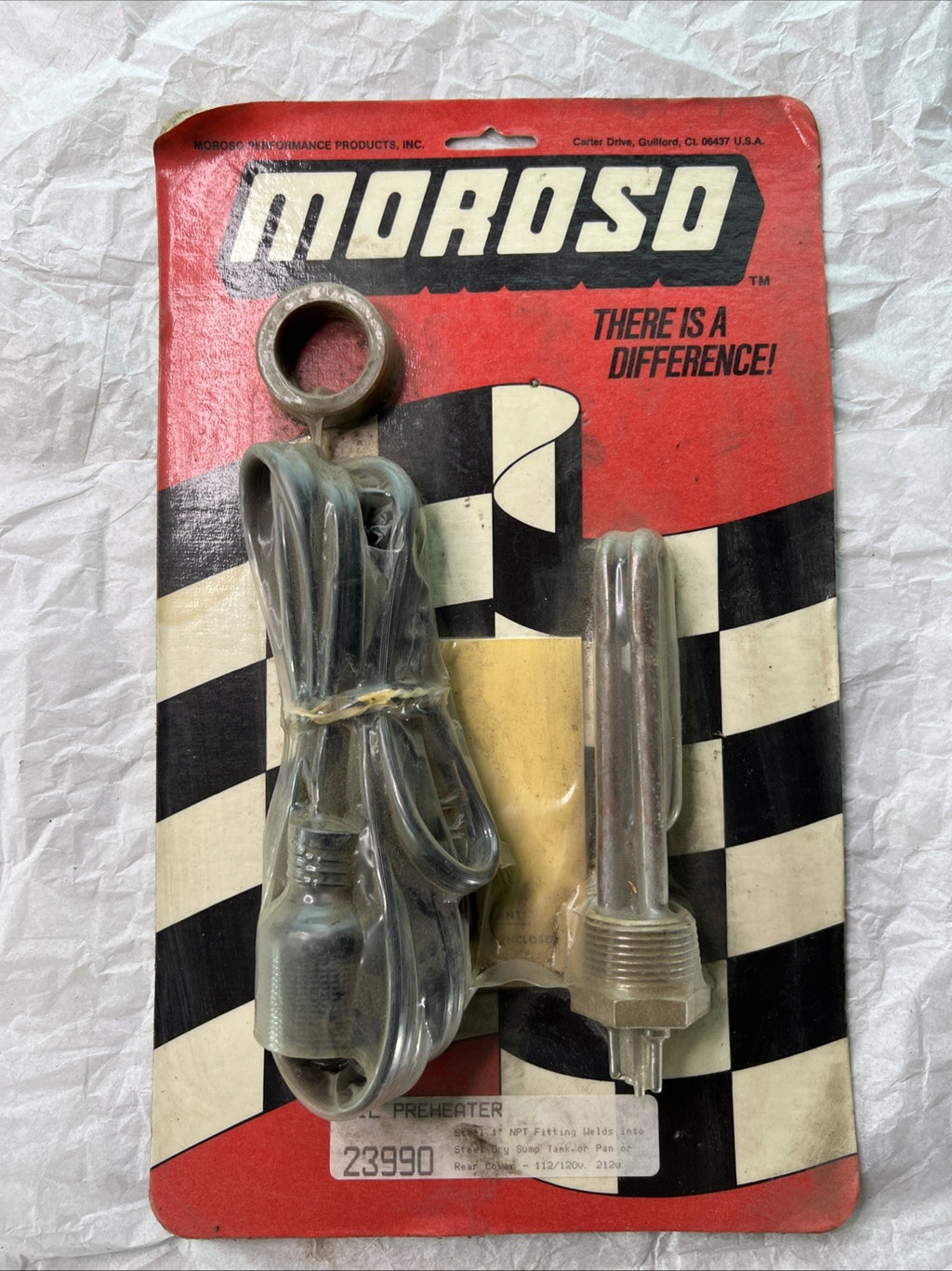 NOS Moroso Oil Preheater 23990 – 1" NPT, 120V 212W – Drag Racing Dry Sump Heater0