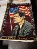 Amazing and Original 1964 John F Kennedy Presidential Banner Velvet 33” X 23”0