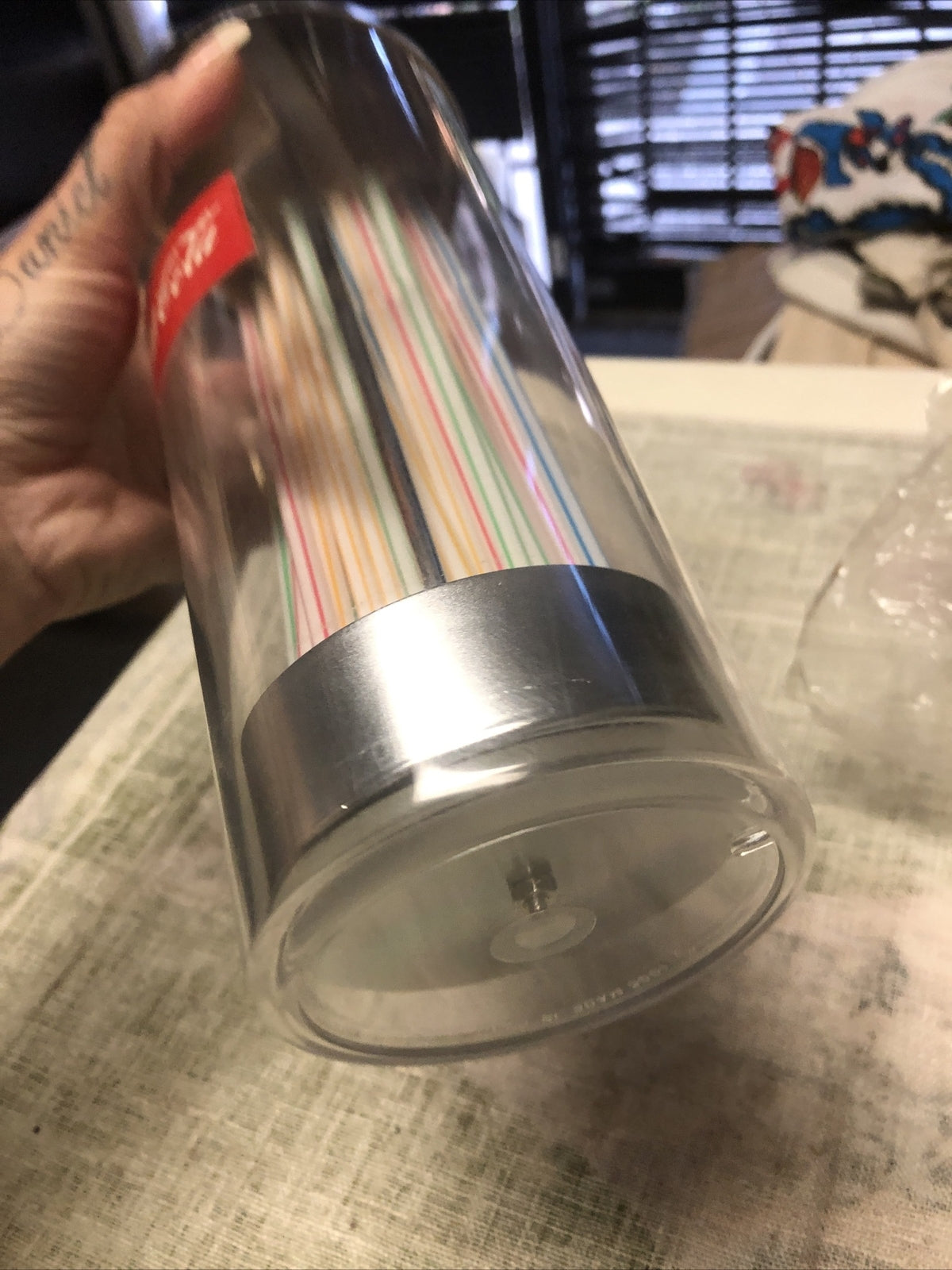 Vintage Coca Cola Glass Straw Holder Coca Cola Company 1992 With Straws2