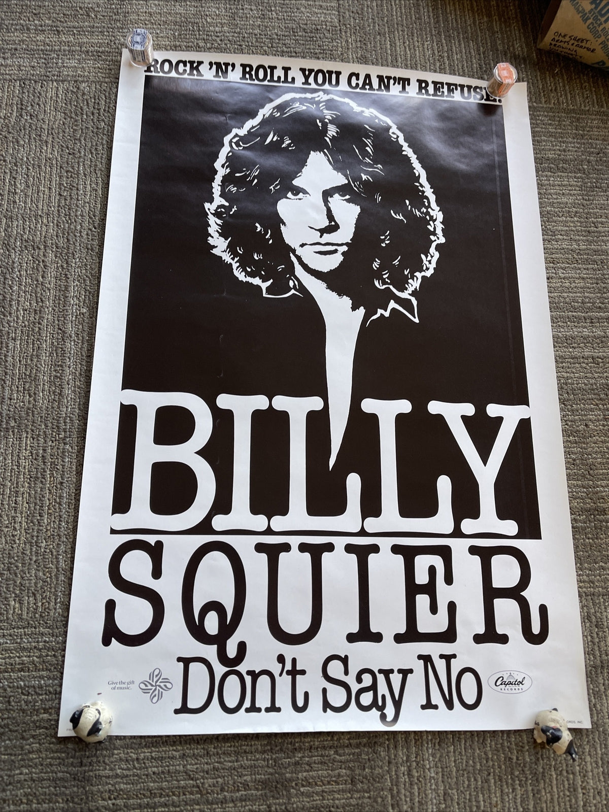 #199 1981 BILLY SQUIER Don't Say No Record Store PROMO POSTER Rock N Roll 30”x200