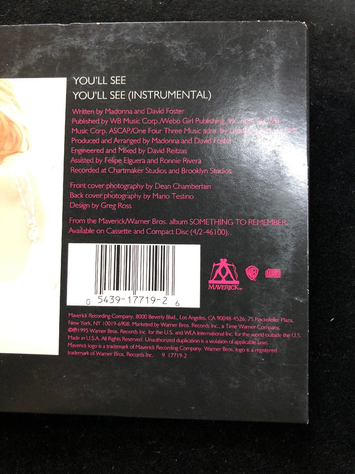MADONNA - You'll See  - CD - Single - Music (1996)Warner Bros2
