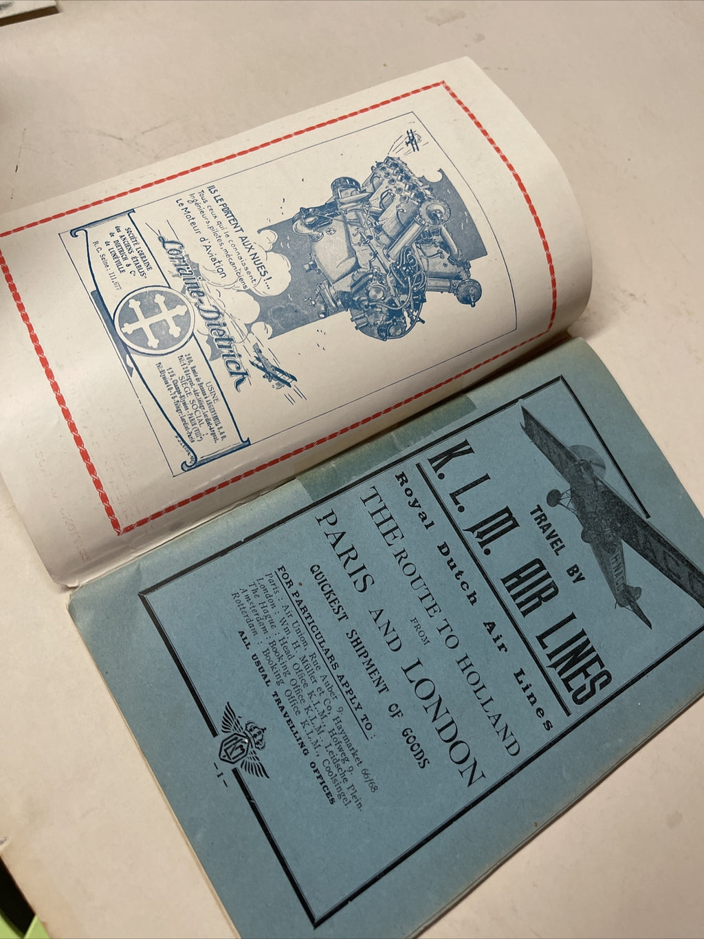KLM Sabena Imperial Air Union 1926 AIRLINE TIMETABLE SCHEDULE Brochure flight3