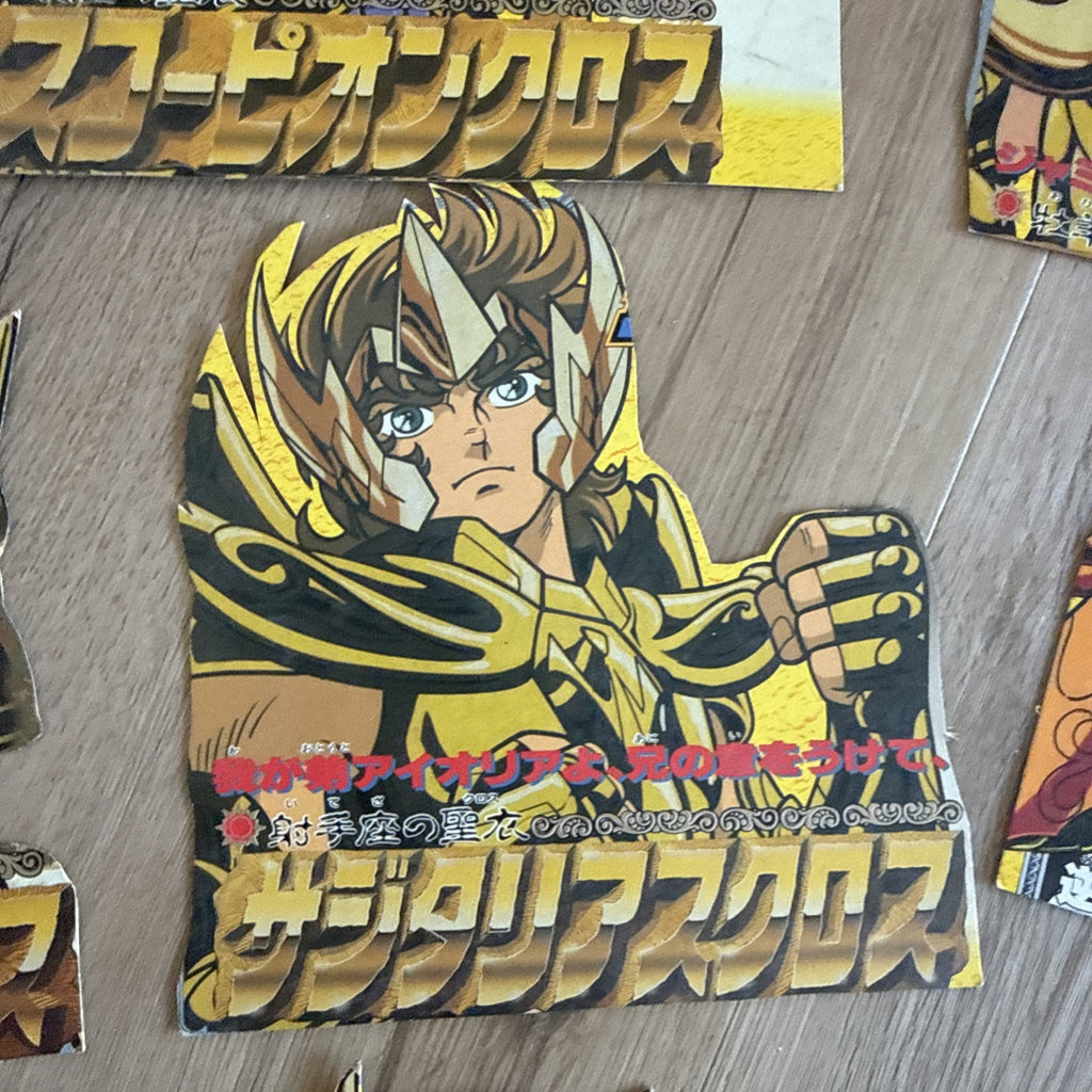 Vintage Saint Seiya Gold Saints Card Stand Lot - 10pc Anime Collectible Japan6