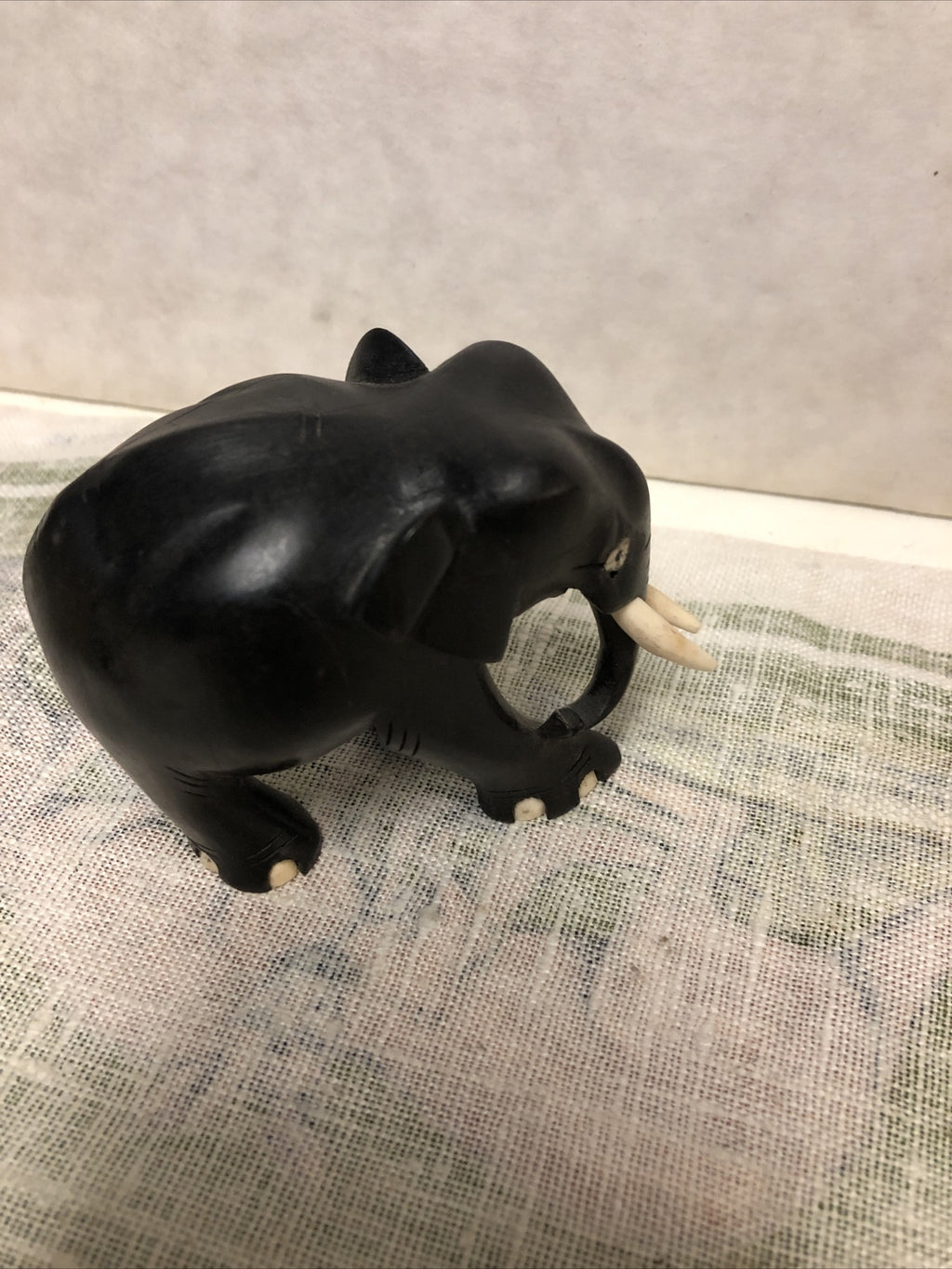 Vintage Mini Black Elephant Statue 2.5”x3.5”1