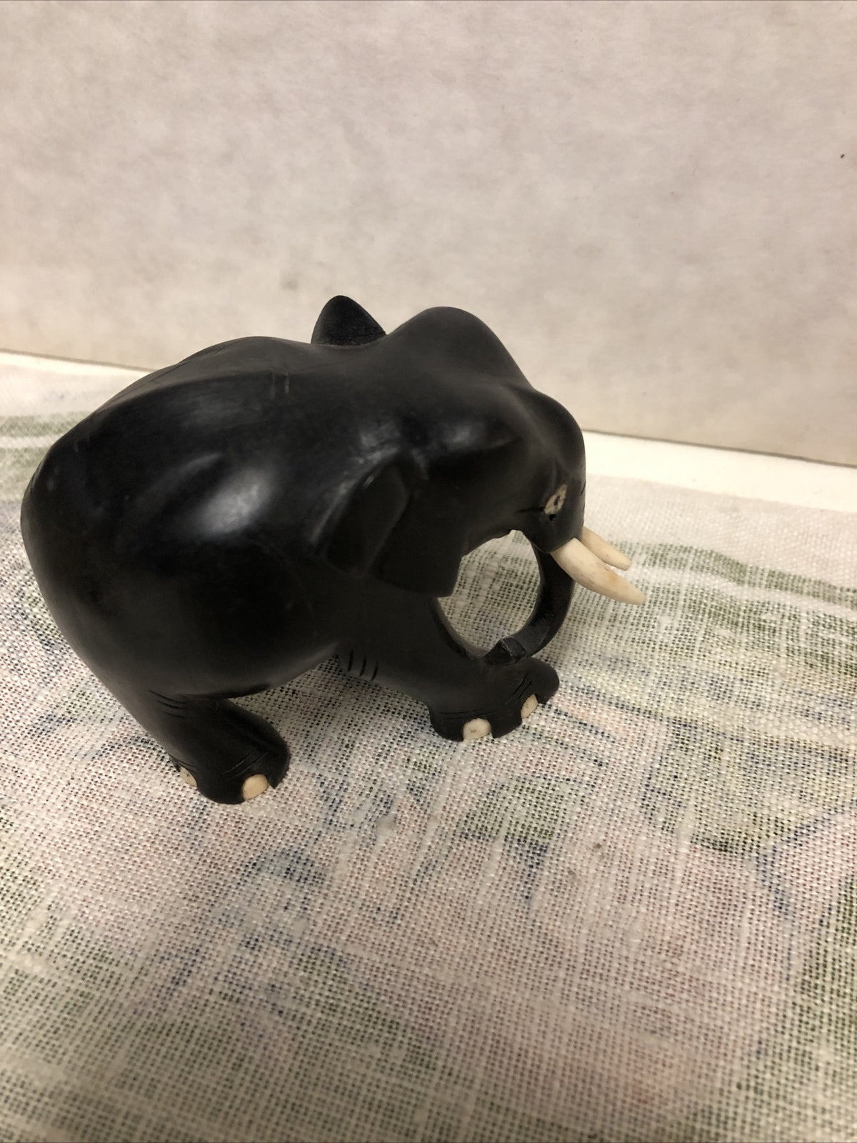 Vintage Mini Black Elephant Statue 2.5”x3.5”1