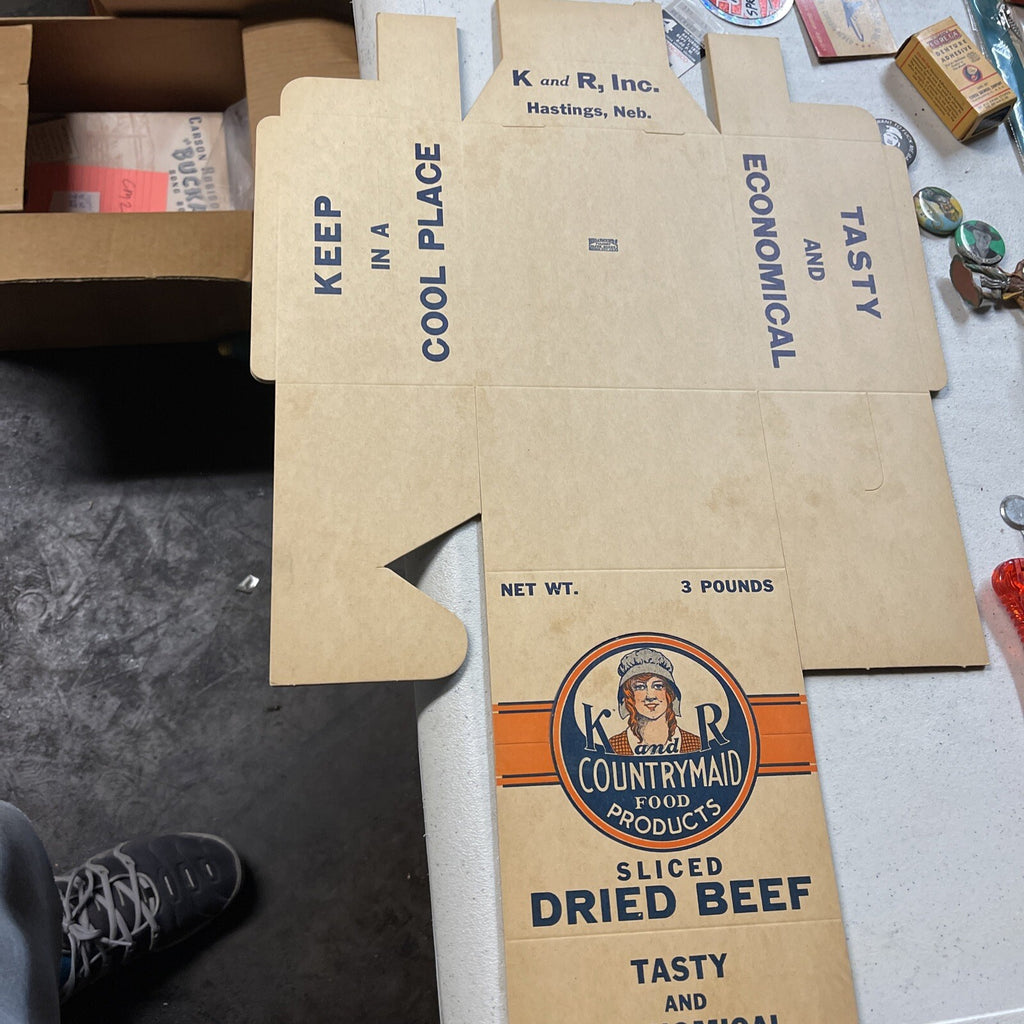 LOT o 5 Vintage 1930s K + R Beef Jerky Display General store Mercantile Grocery1