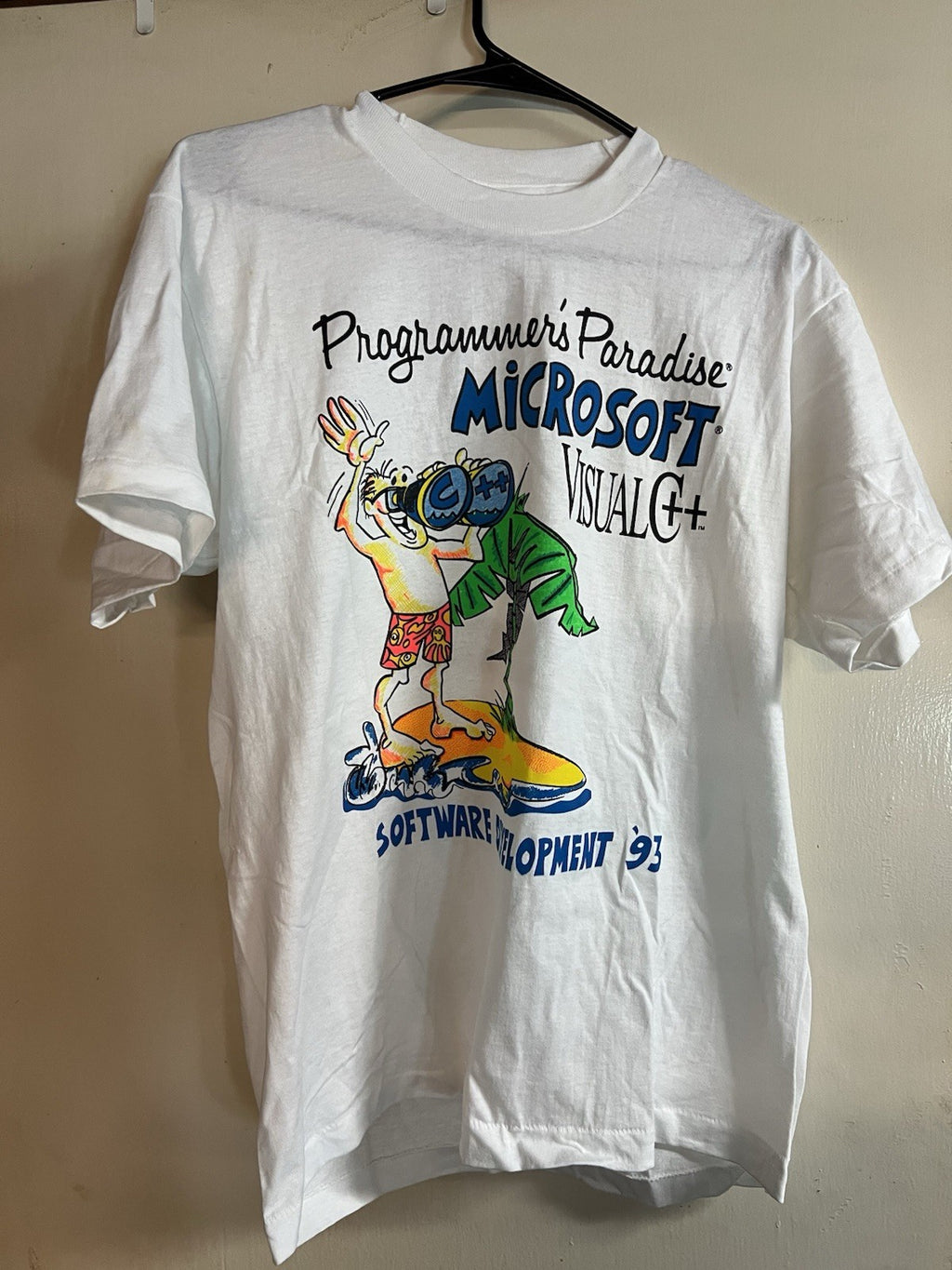 Vintage 1993 Microsoft Visual C++ Programmer’s Paradise T-Shirt L USA1