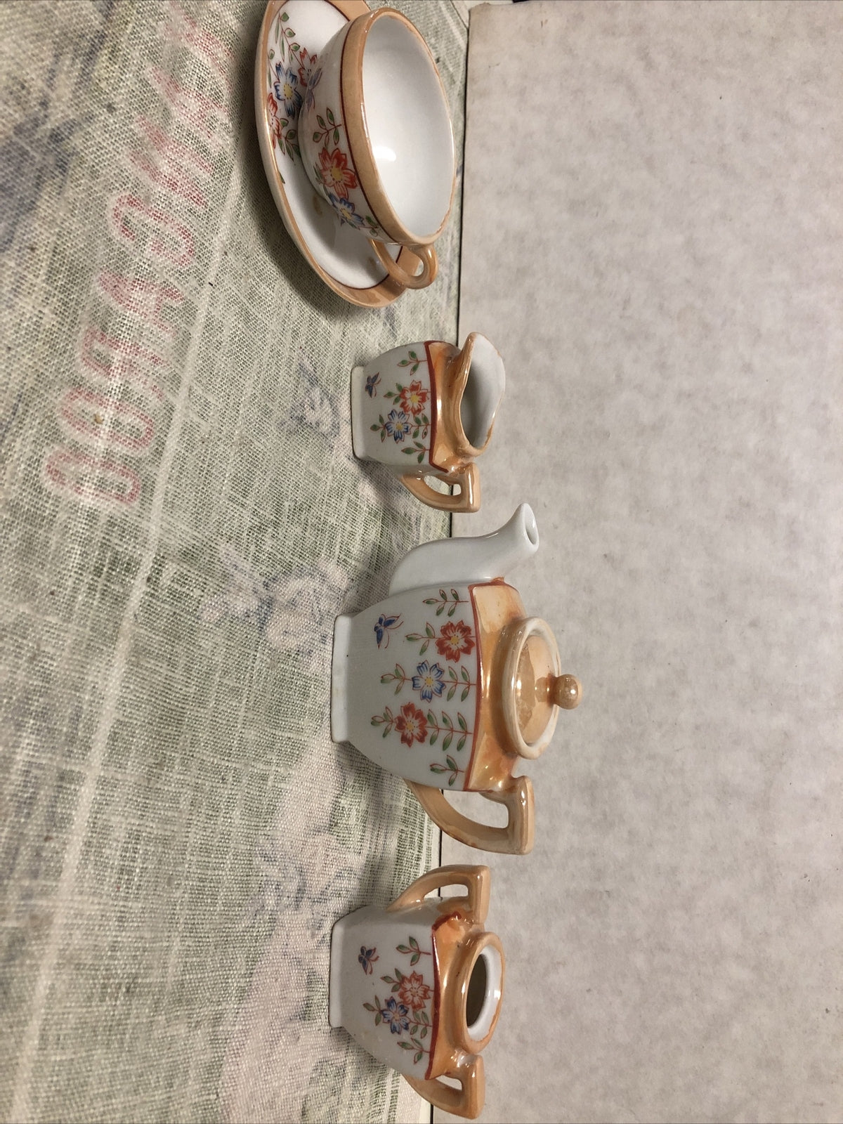 Vintage Made In Occupied Japan Porcelain Child's Tea Set Lot Of 50