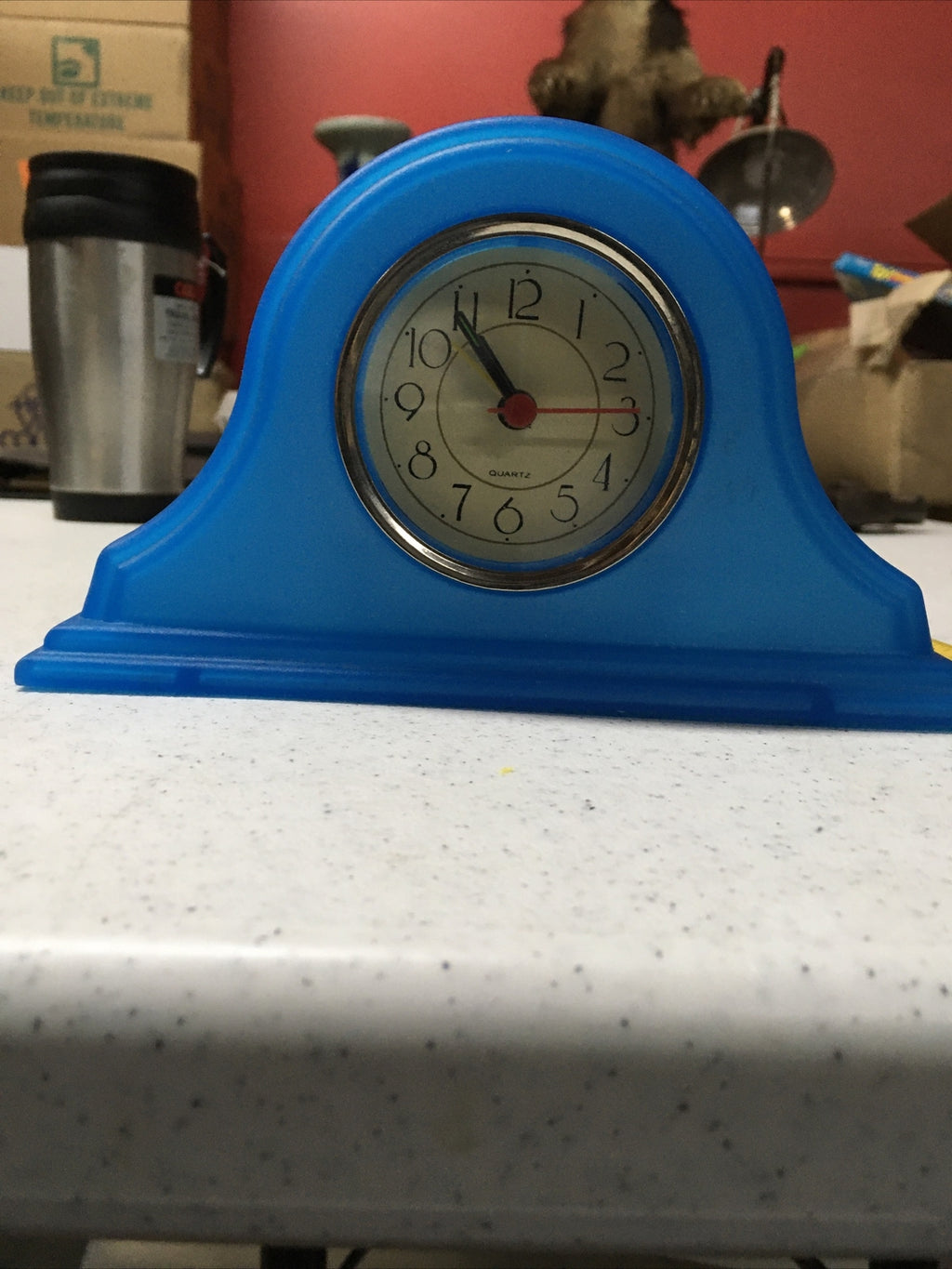 Vintage Blue Plastic 50s  Alarm Clock Untested Perfect For Kids, Kitchen,bedroom2