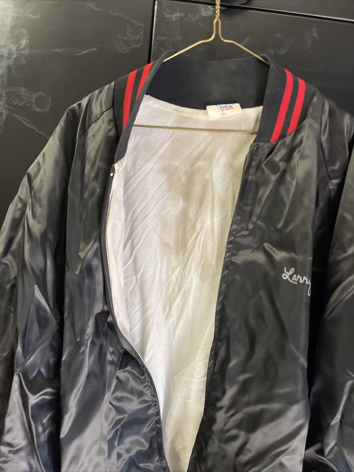 Vintage 1980s Sharkey’s Casino Nevada Casey Tibbs Rodeo Satin Jacket Signed XL10