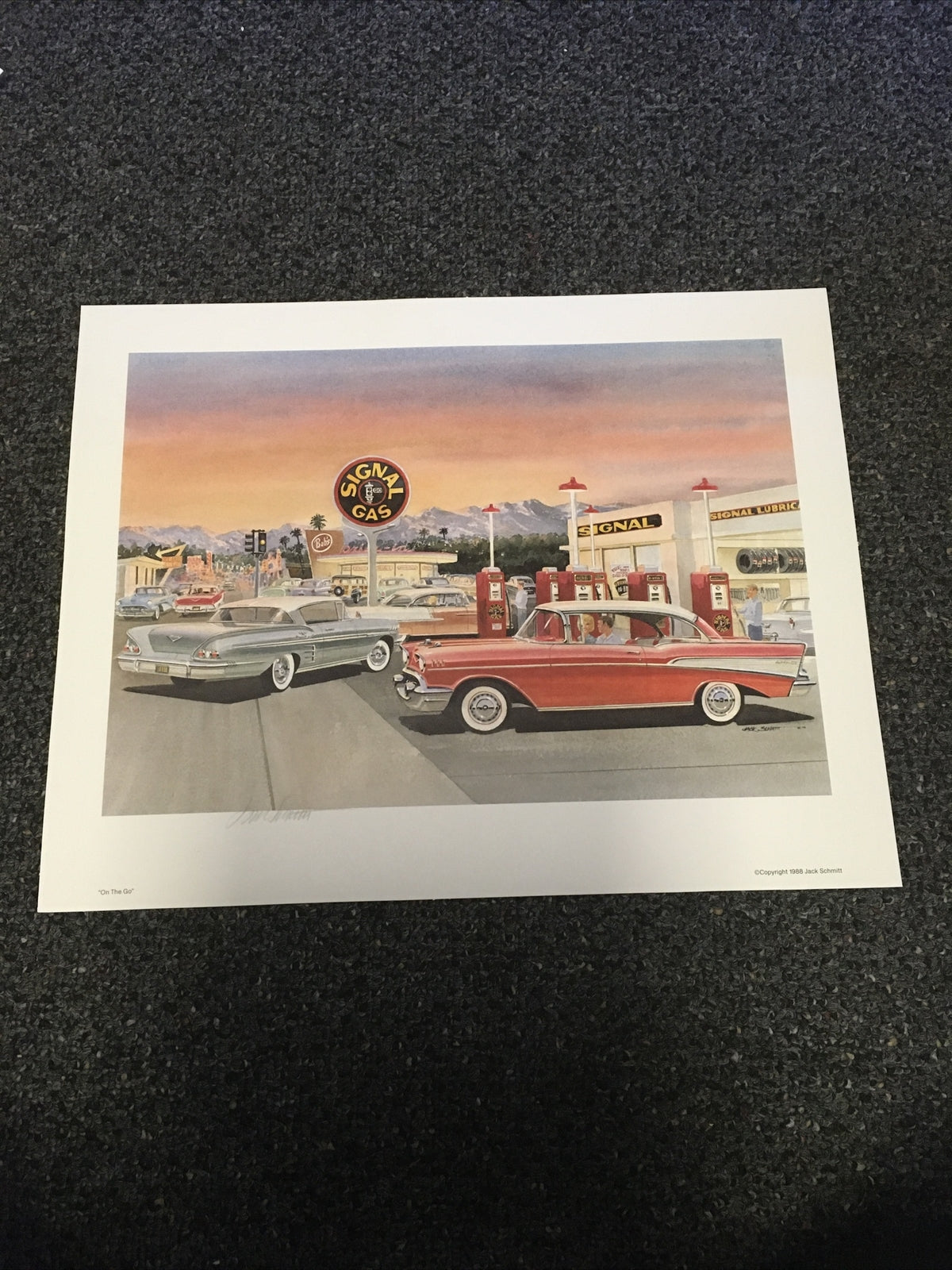 JACK SCHMITT “On The Go” Signed 1988 - 14”X11” Signal Oil0