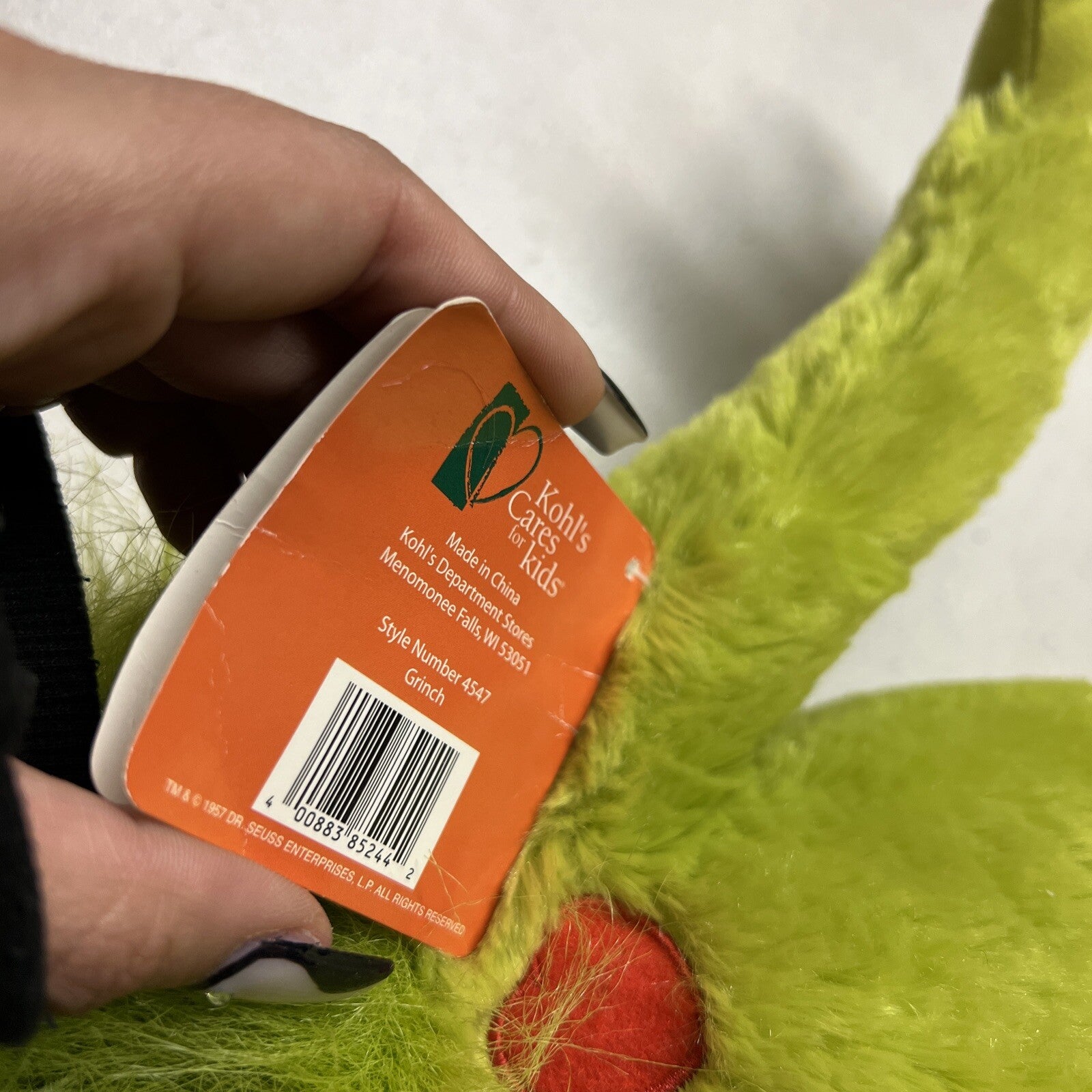 Dr. Seuss THE GRINCH Plush Toy Stuffed Animal Kohl’s Vintage  19" Christmas8