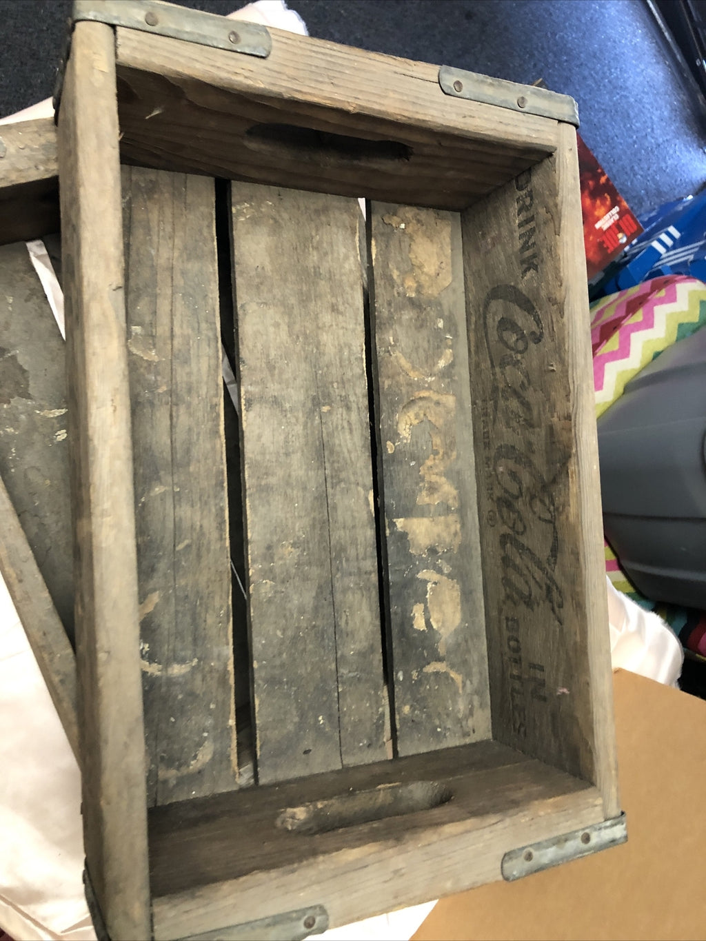Vintage Lot Of 2 Los Angeles CA Drink Coca Cola Wooden Bottle Crate Box 18x12x52