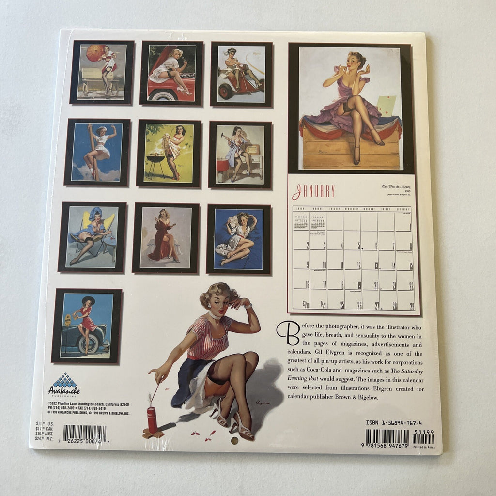 The Art of Elvgren 2000 Pin Up Calendar 16 Month, New 1