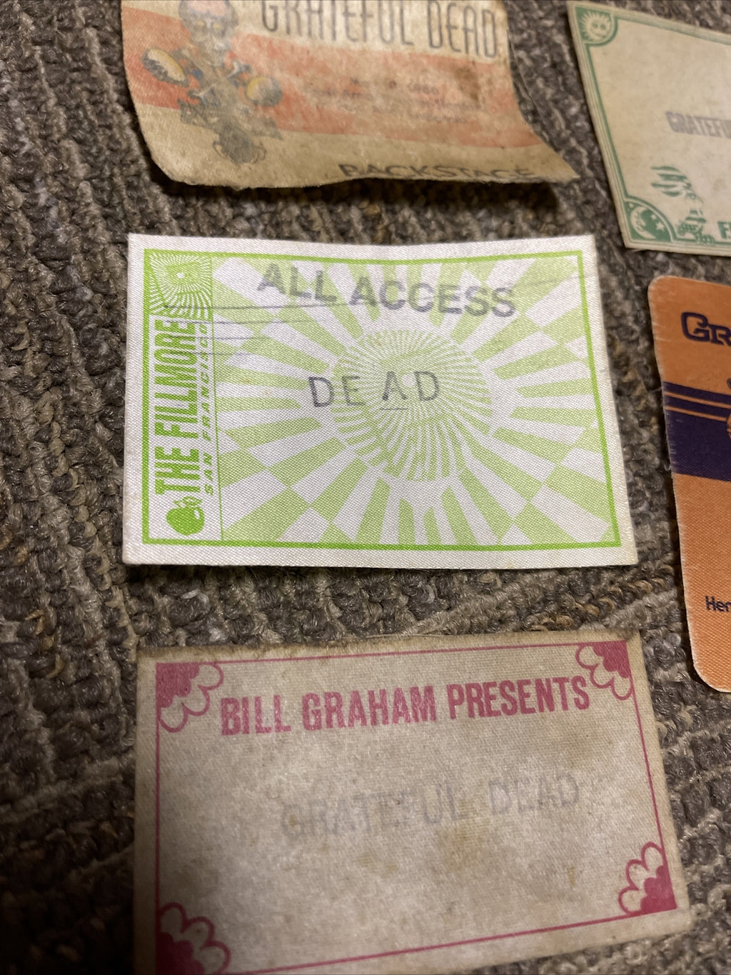 Jerry Garcia Backstage Passes Lot of 10 Tour 1980s Grateful Dead Bill Graham3