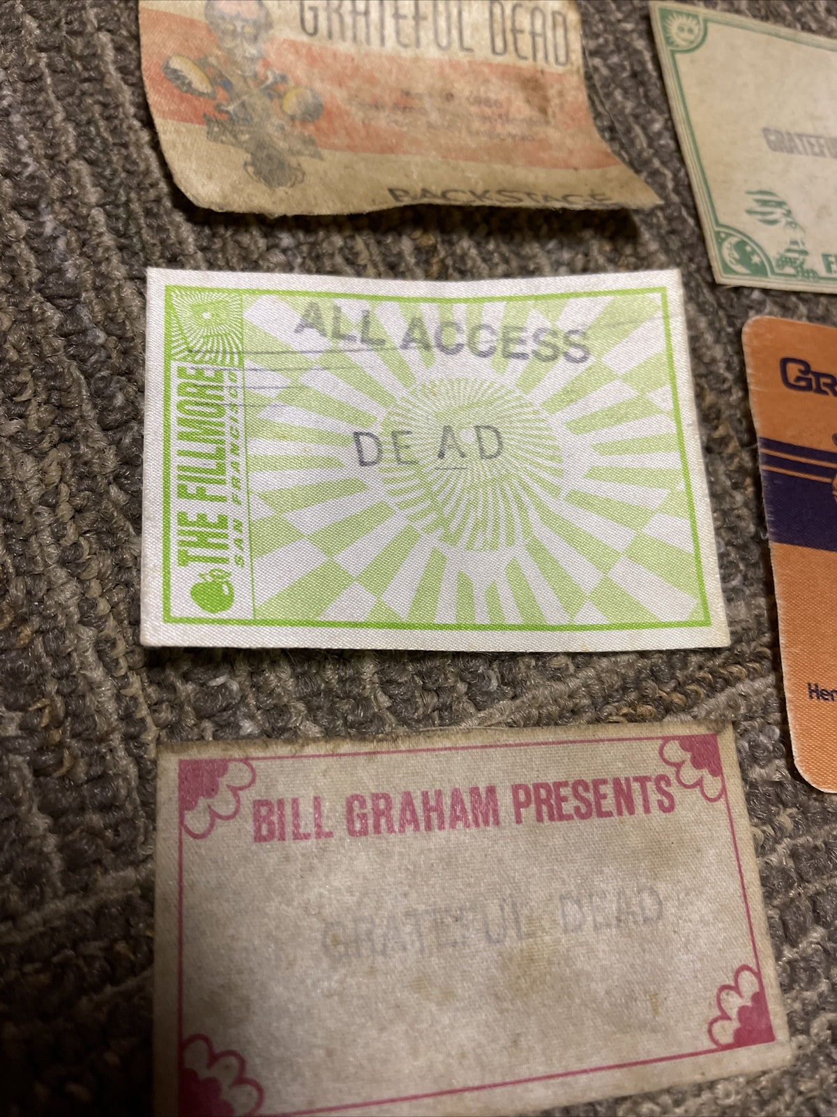 Jerry Garcia Backstage Passes Lot of 10 Tour 1980s Grateful Dead Bill Graham3