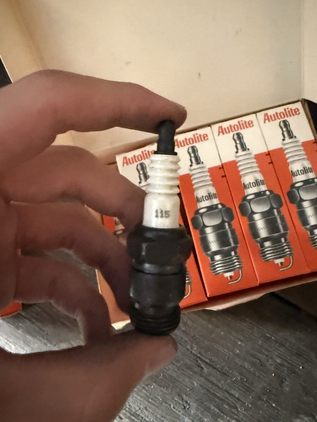 NOS Vintage Autolite 115 Spark Plugs Box of 10 Replaces Champion3