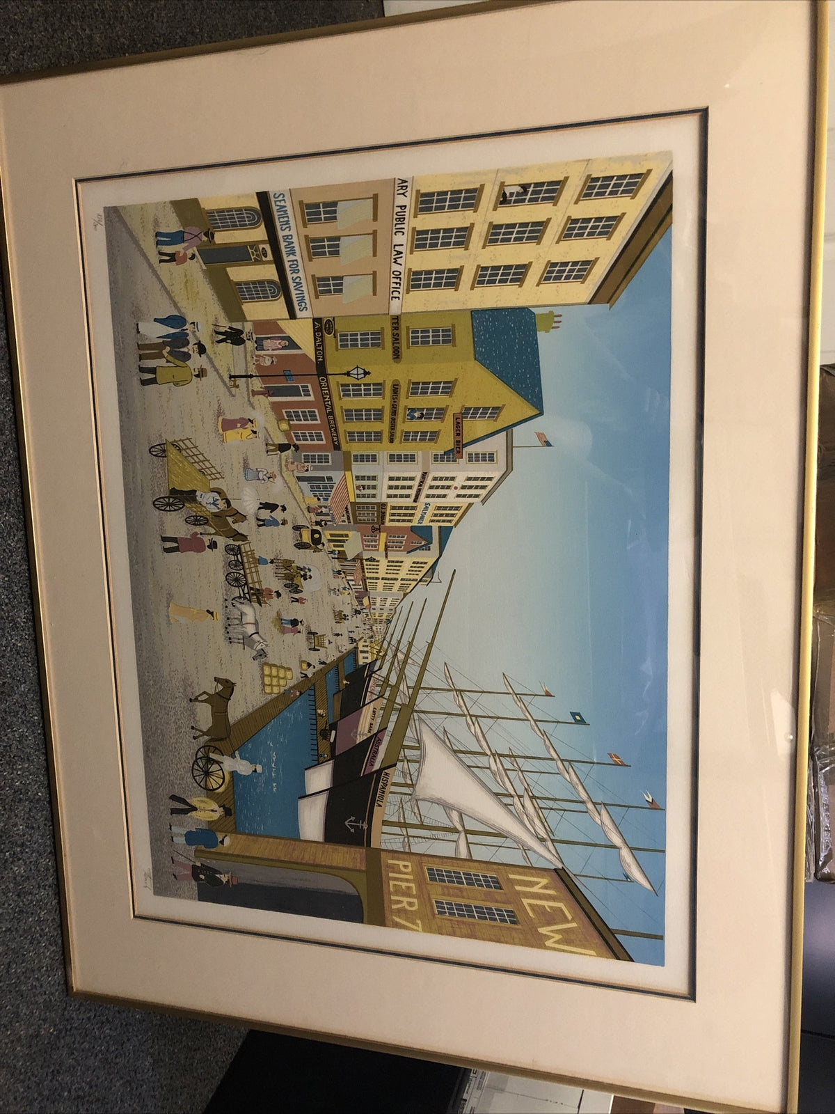 Framed Art By Fanch Ledan European Artist Signed & Numbered 132/200 32.5”x25.5”0