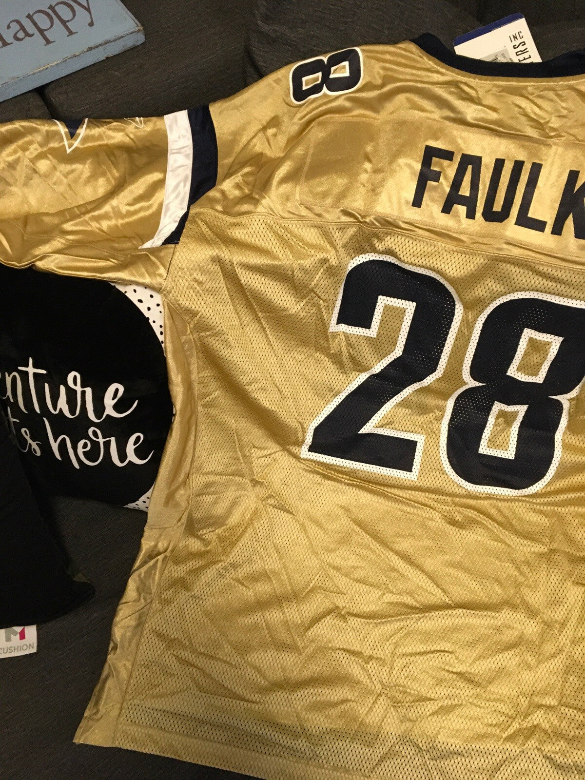 Official Reebok NFL Marshall Faulk St. Louis Rams Jersey - Medium - On Field5