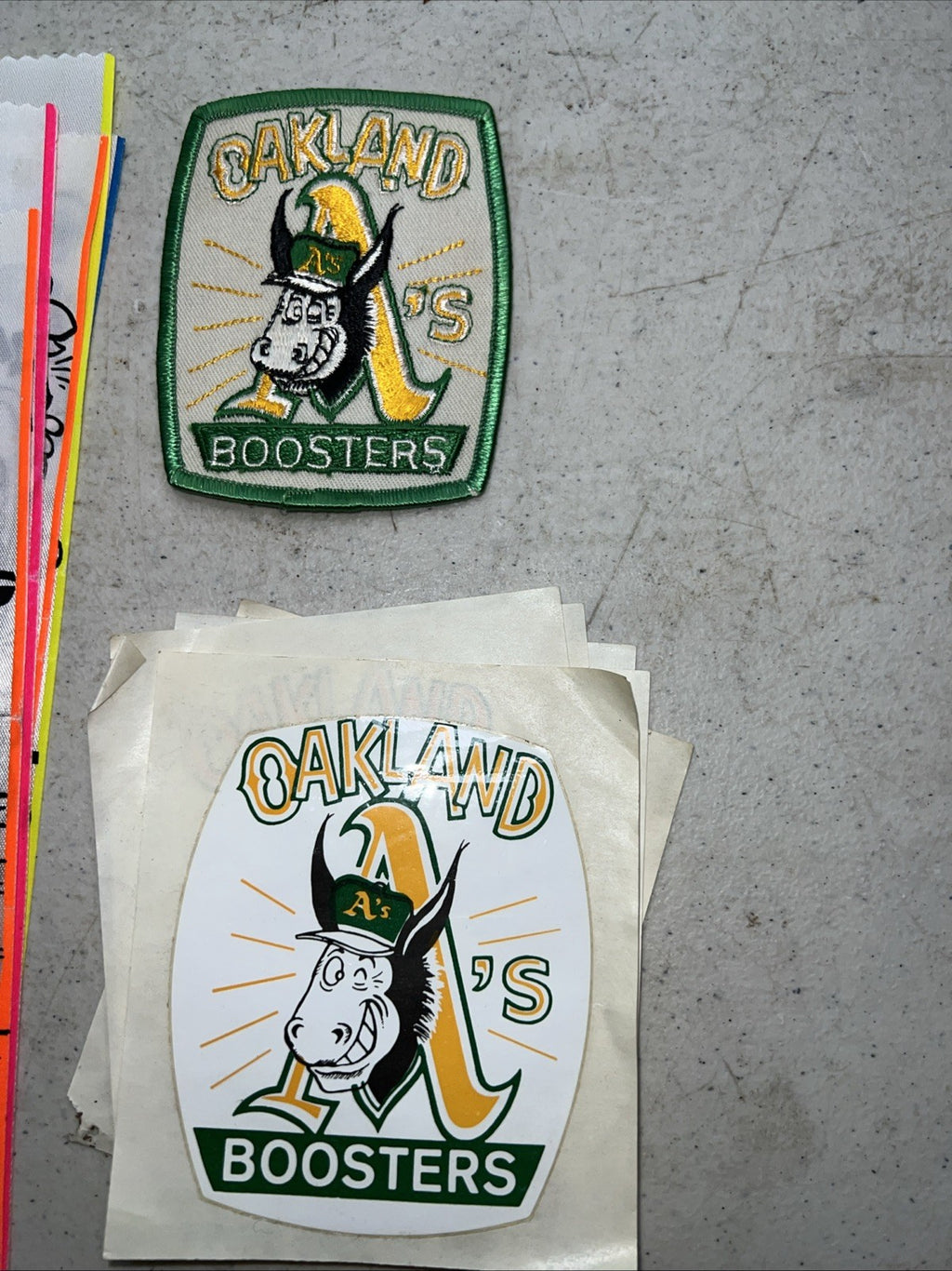 Rare Vintage Oakland A's Memorabilia Lot Patch Stickers 1980s Champs MLB1