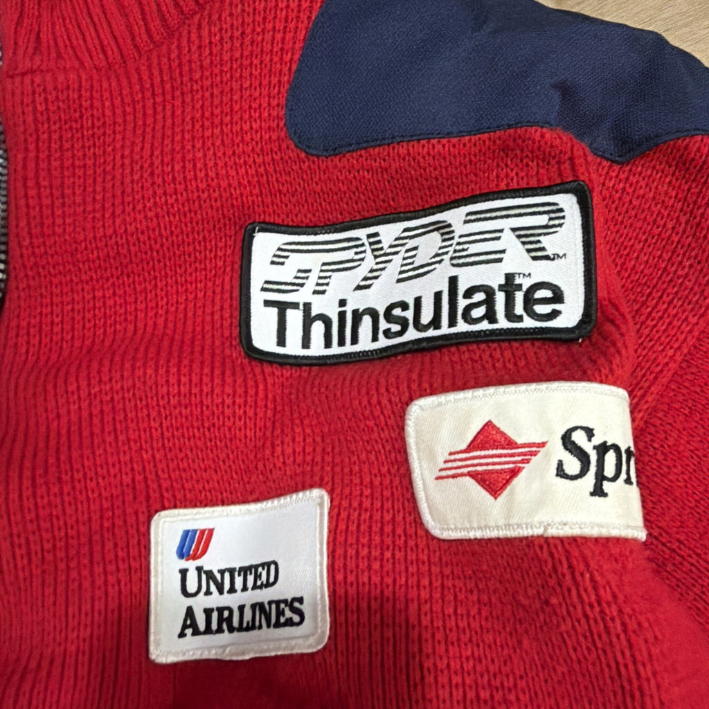 1999 US Ski Team Jacket 1999 Sweater Sz Small Red Blue Snowboard Quarter Zip3