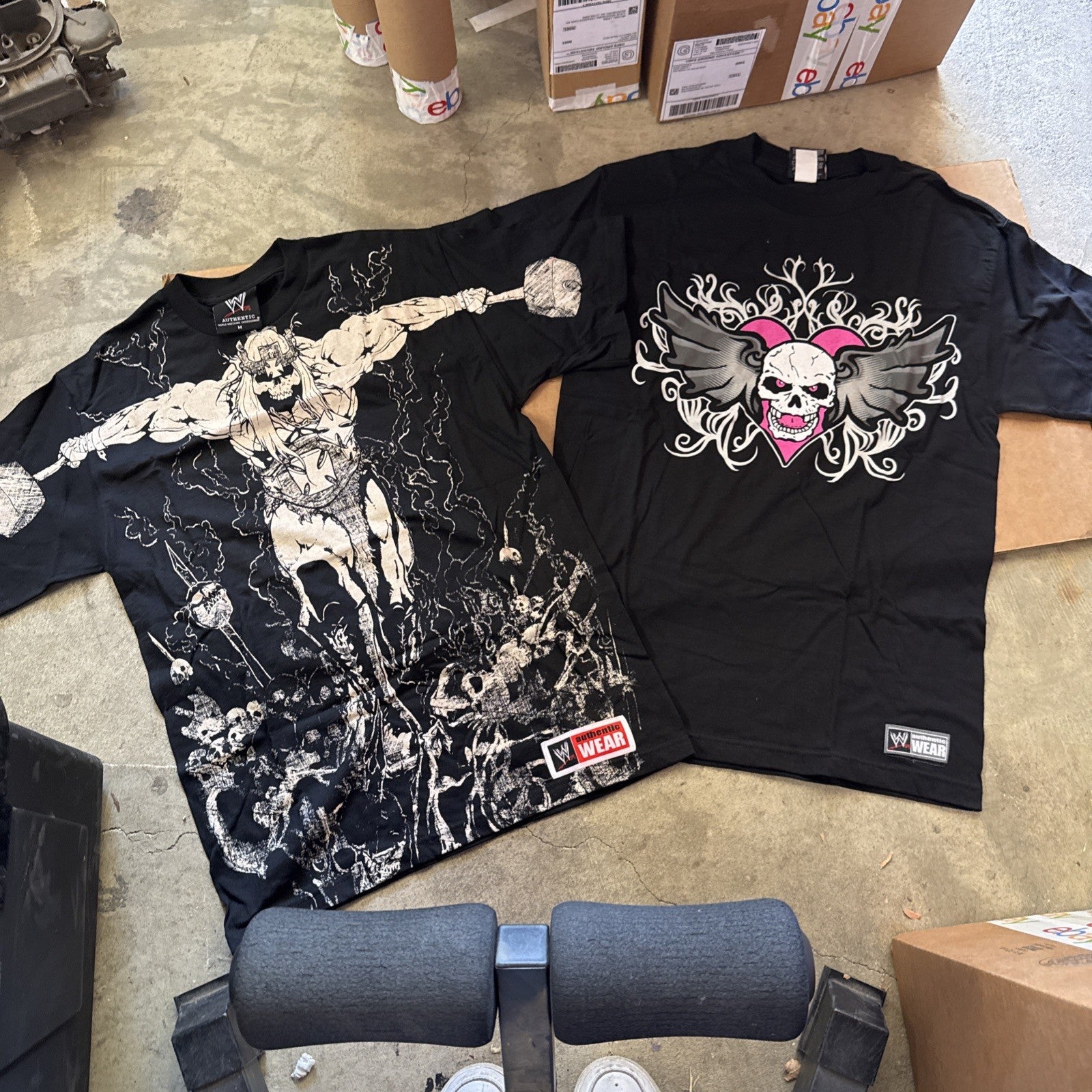 WWE Triple H Shirt Size M 2008 Eversoris Destroyer & Bret Hart Hitman Skull 20080