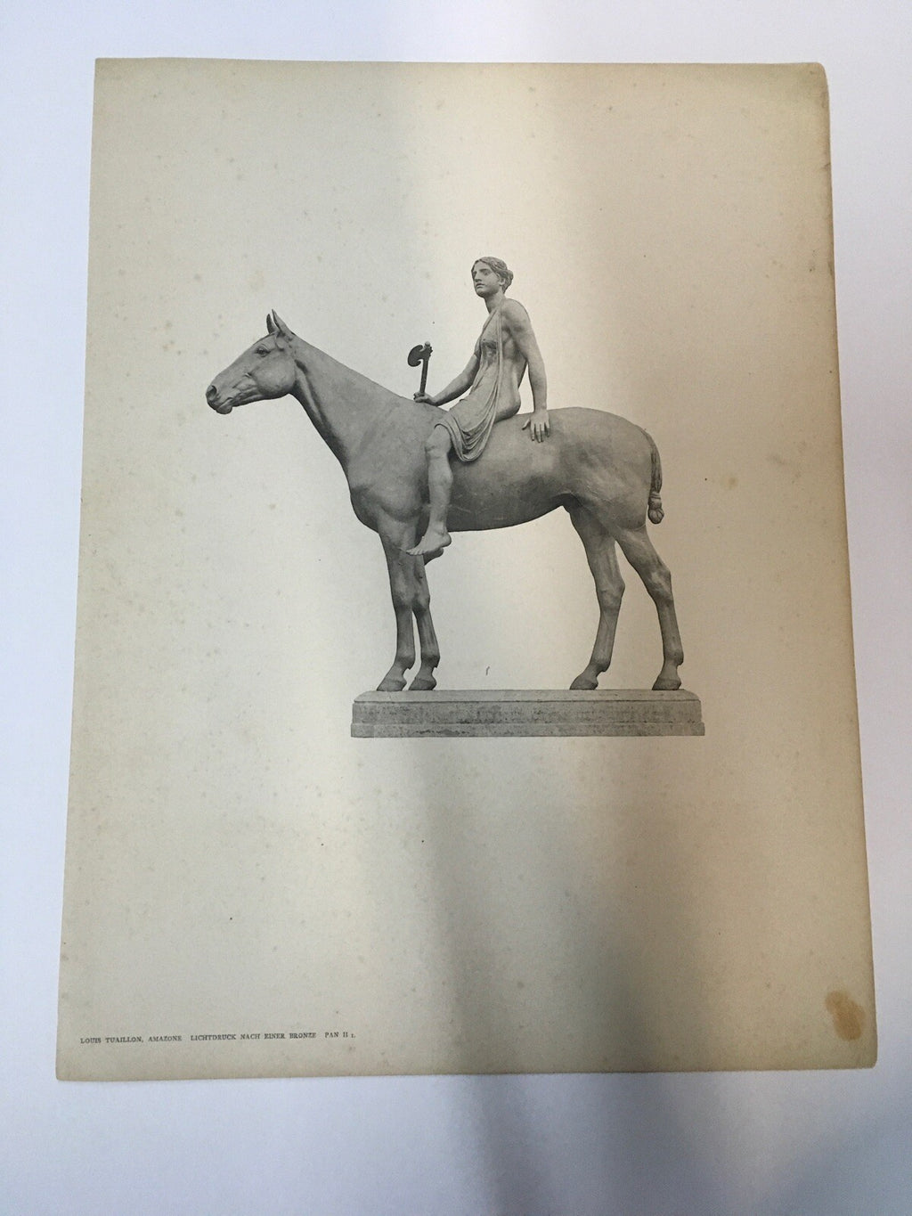 Vtg Nach einer Bronze Pan 2 Louis Tuaillon Amazone0